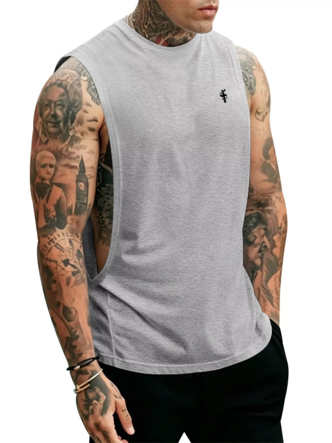 Men's Full Size Round Neck Tank Top Plus Size designed for comfort and style at Lookzlike