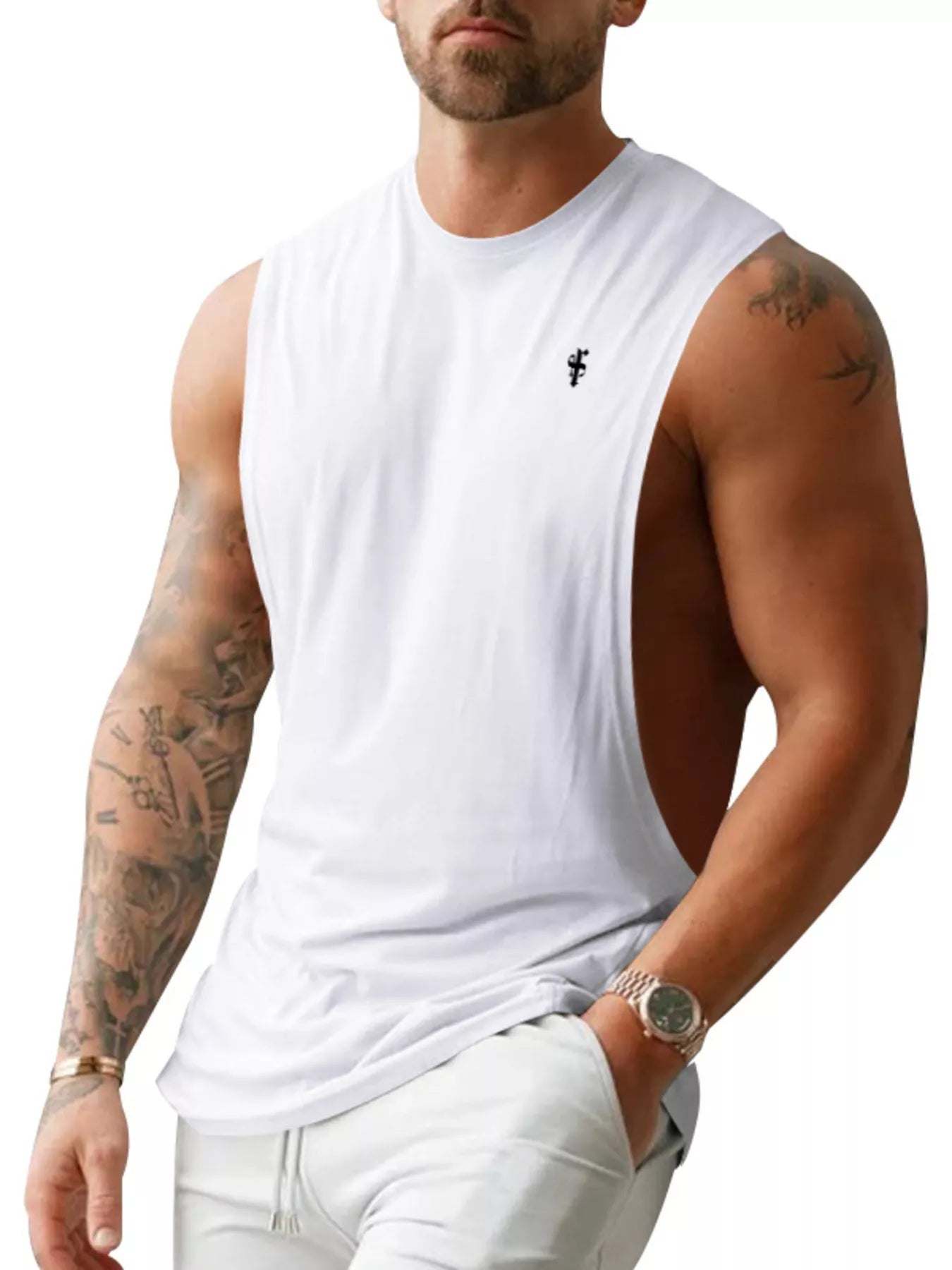 Men's Full Size Round Neck Tank Top Plus Size designed for comfort and style at Lookzlike