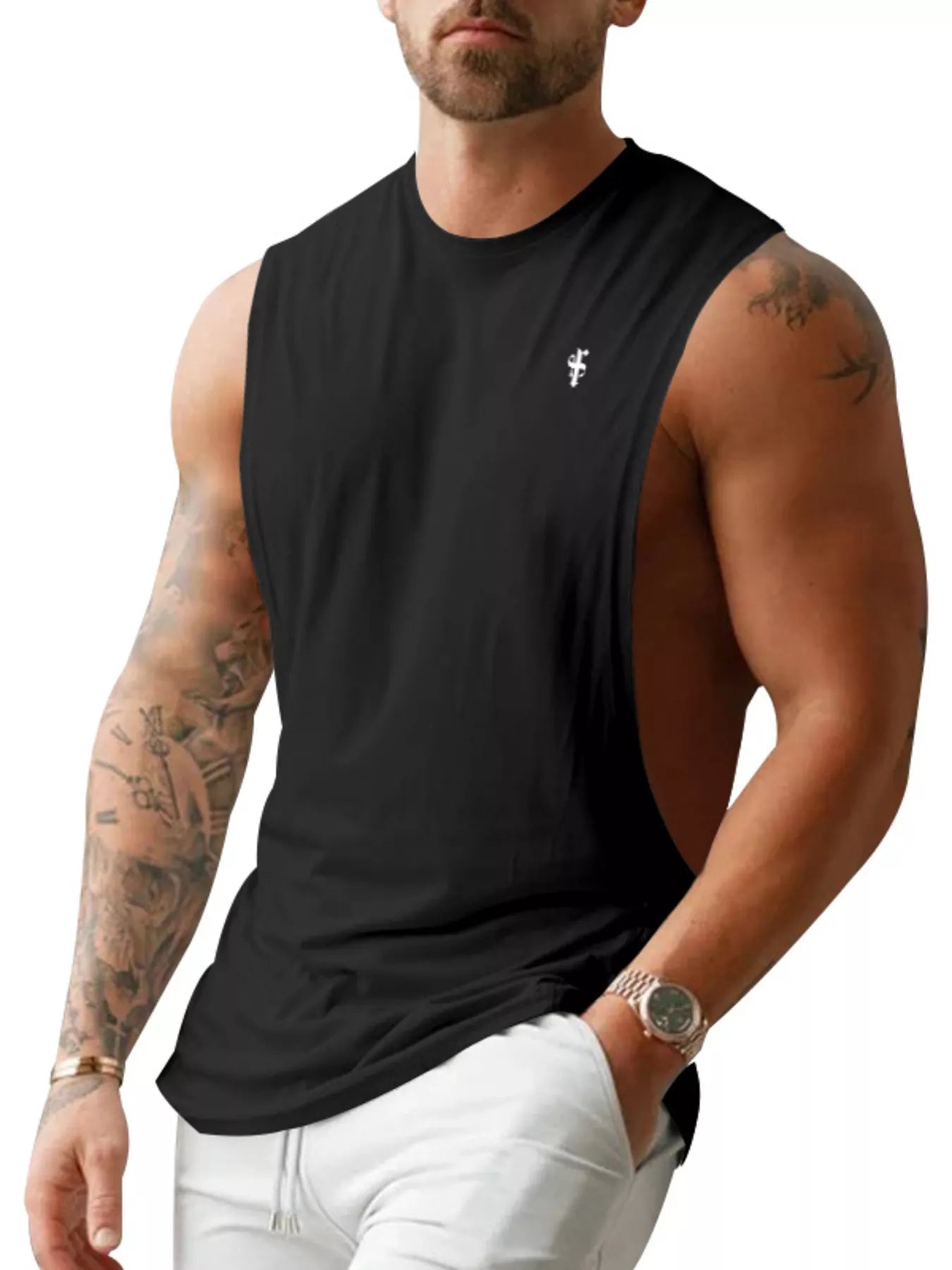 Men's Full Size Round Neck Tank Top Plus Size designed for comfort and style at Lookzlike