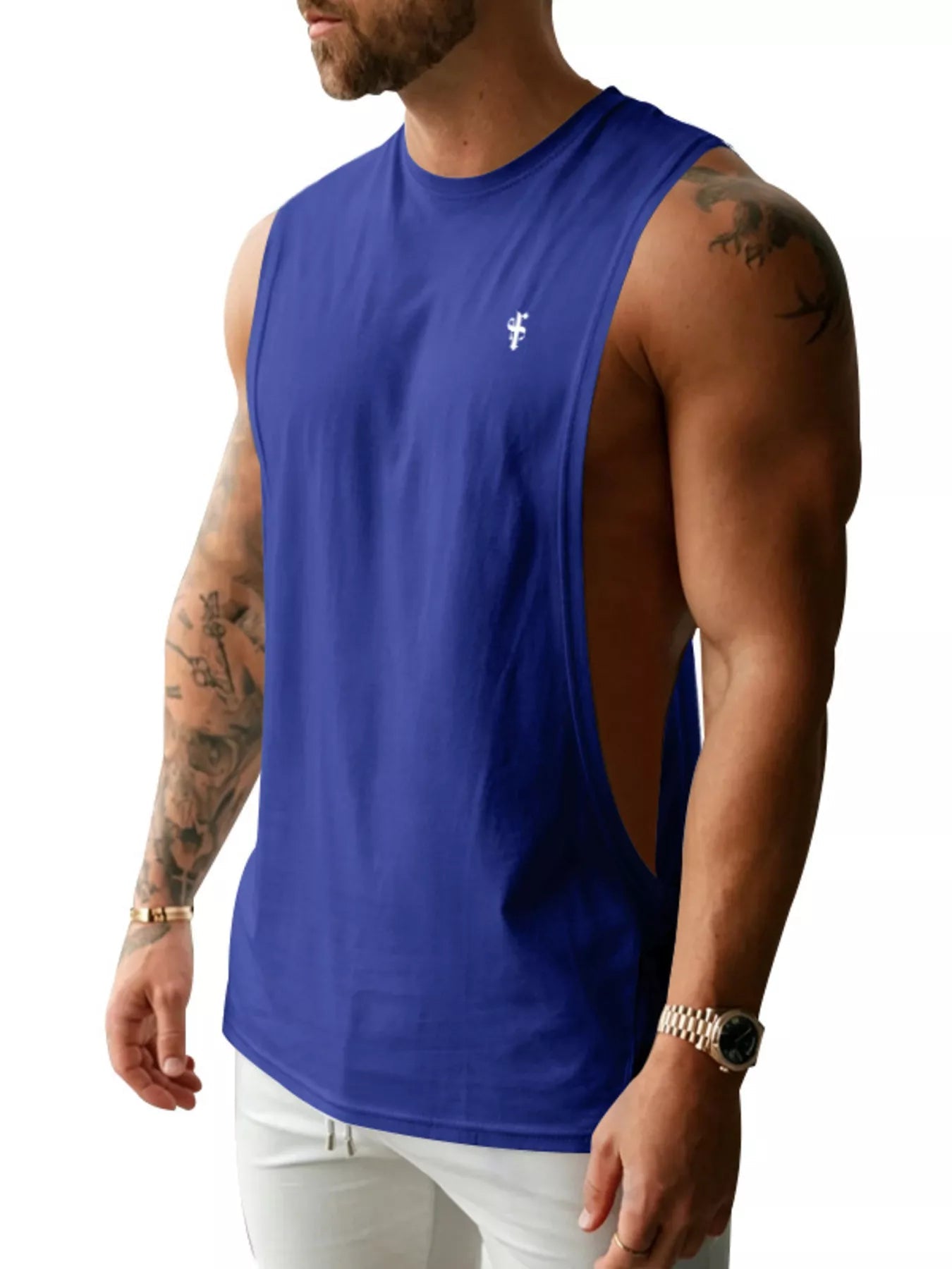 Men's Full Size Round Neck Tank Top Plus Size designed for comfort and style at Lookzlike