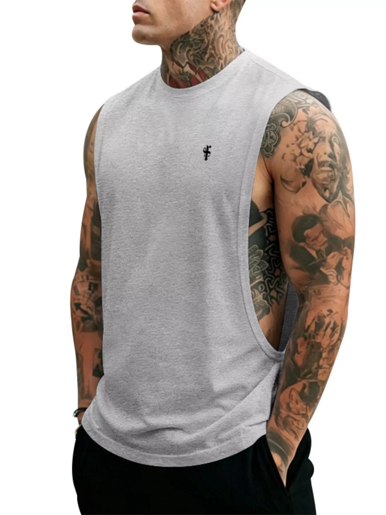 Men's Full Size Round Neck Tank Top Plus Size designed for comfort and style at Lookzlike
