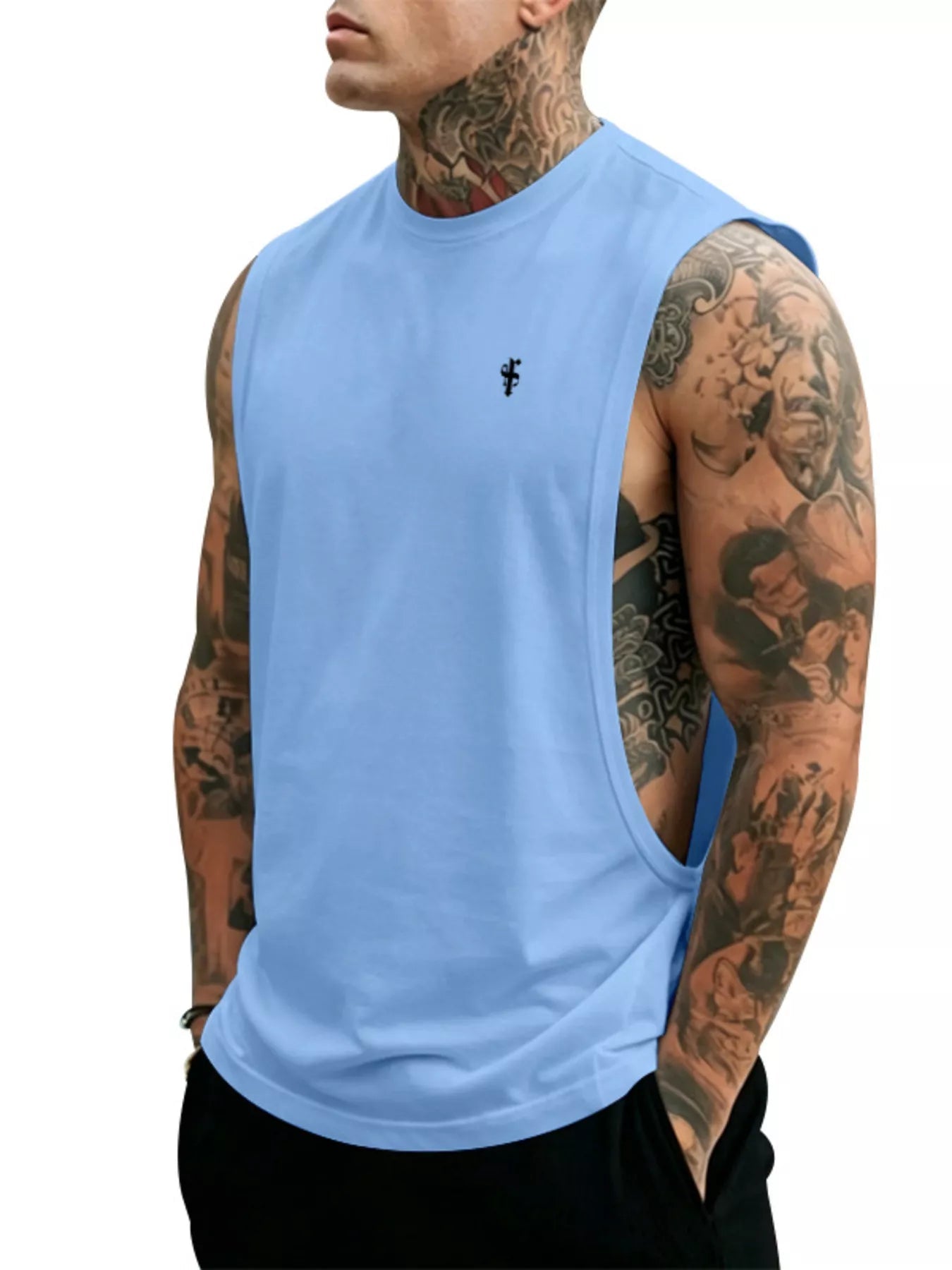 Men's Full Size Round Neck Tank Top Plus Size designed for comfort and style at Lookzlike