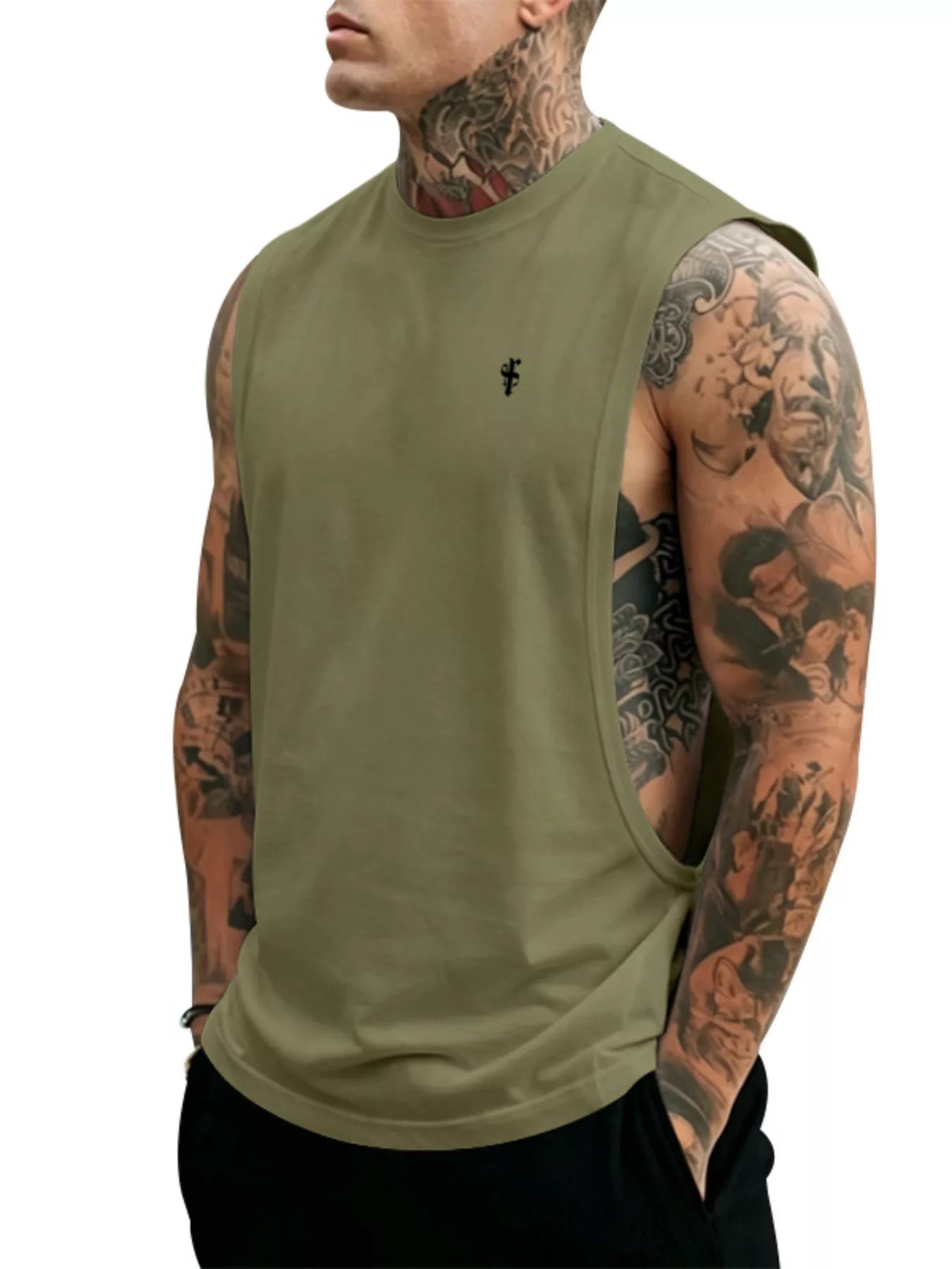 Men's Full Size Round Neck Tank Top Plus Size designed for comfort and style at Lookzlike