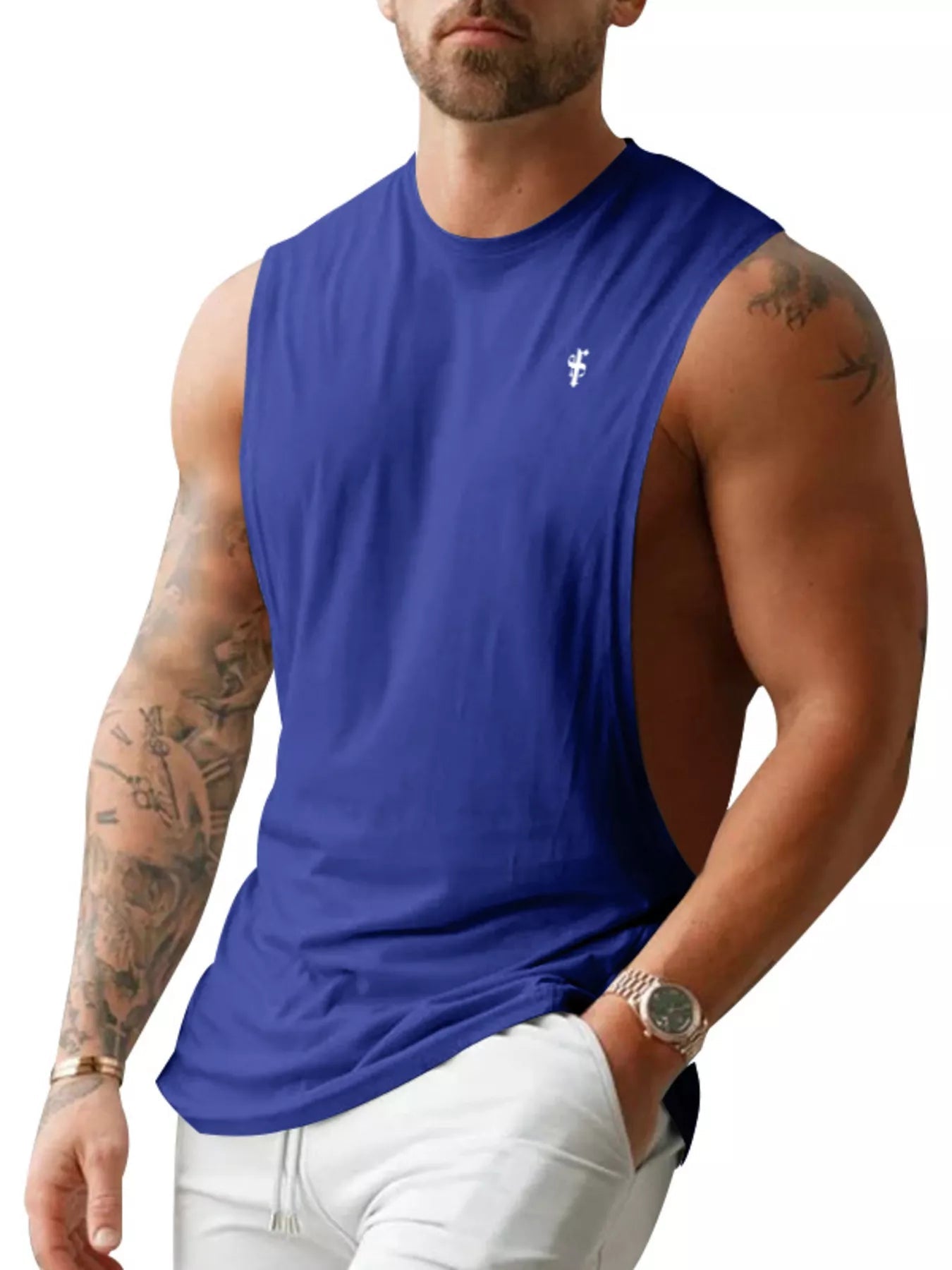 Men's Full Size Round Neck Tank Top Plus Size designed for comfort and style at Lookzlike