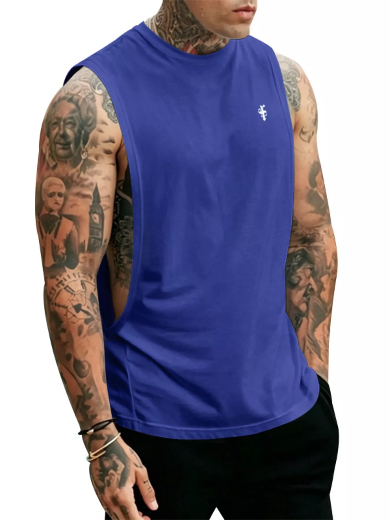 Men's Full Size Round Neck Tank Top Plus Size designed for comfort and style at Lookzlike