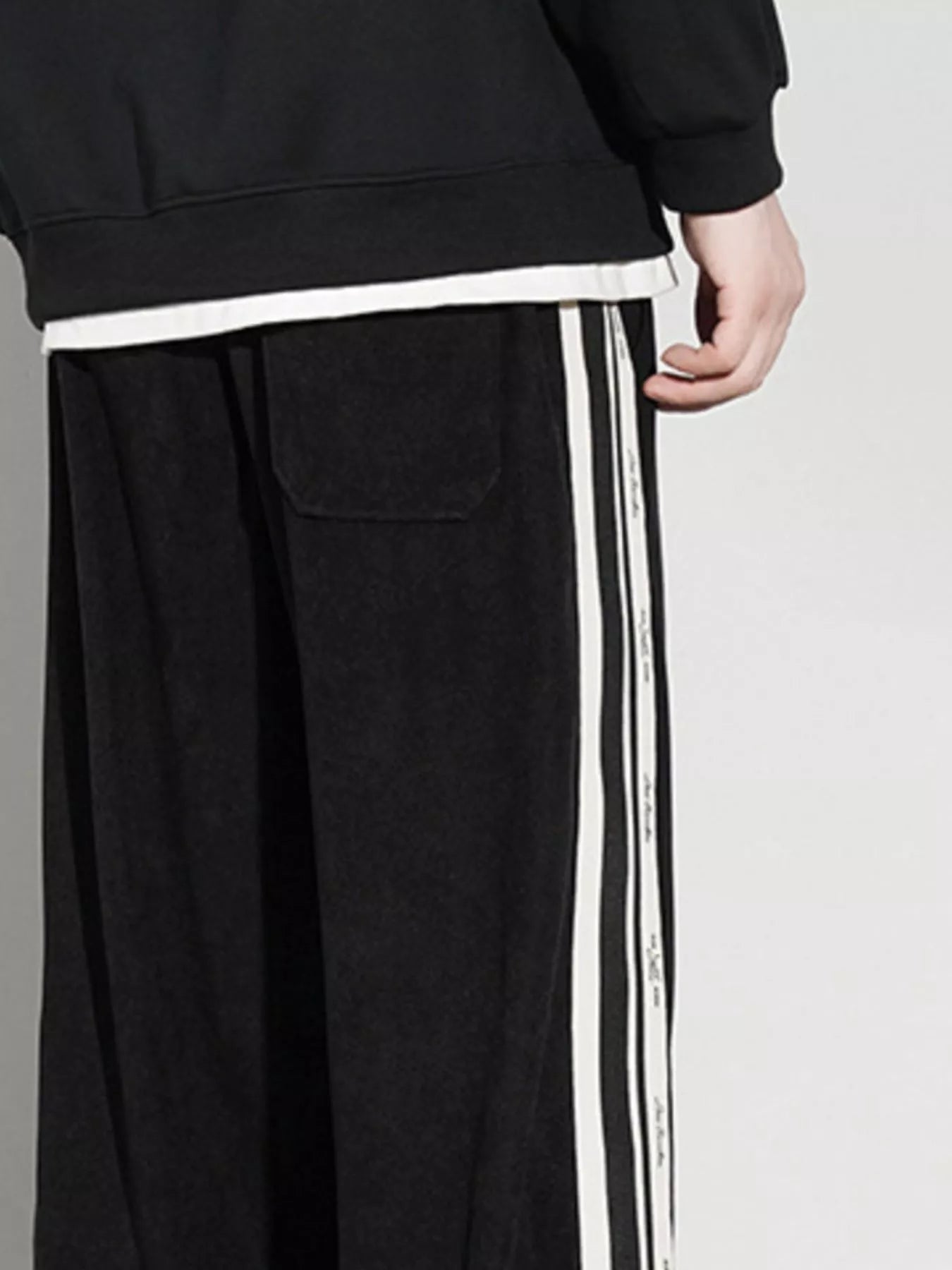 Men's Full Size Striped Side Loose Fit Casual Pants Plus Size designed for comfort and style at Lookzlike