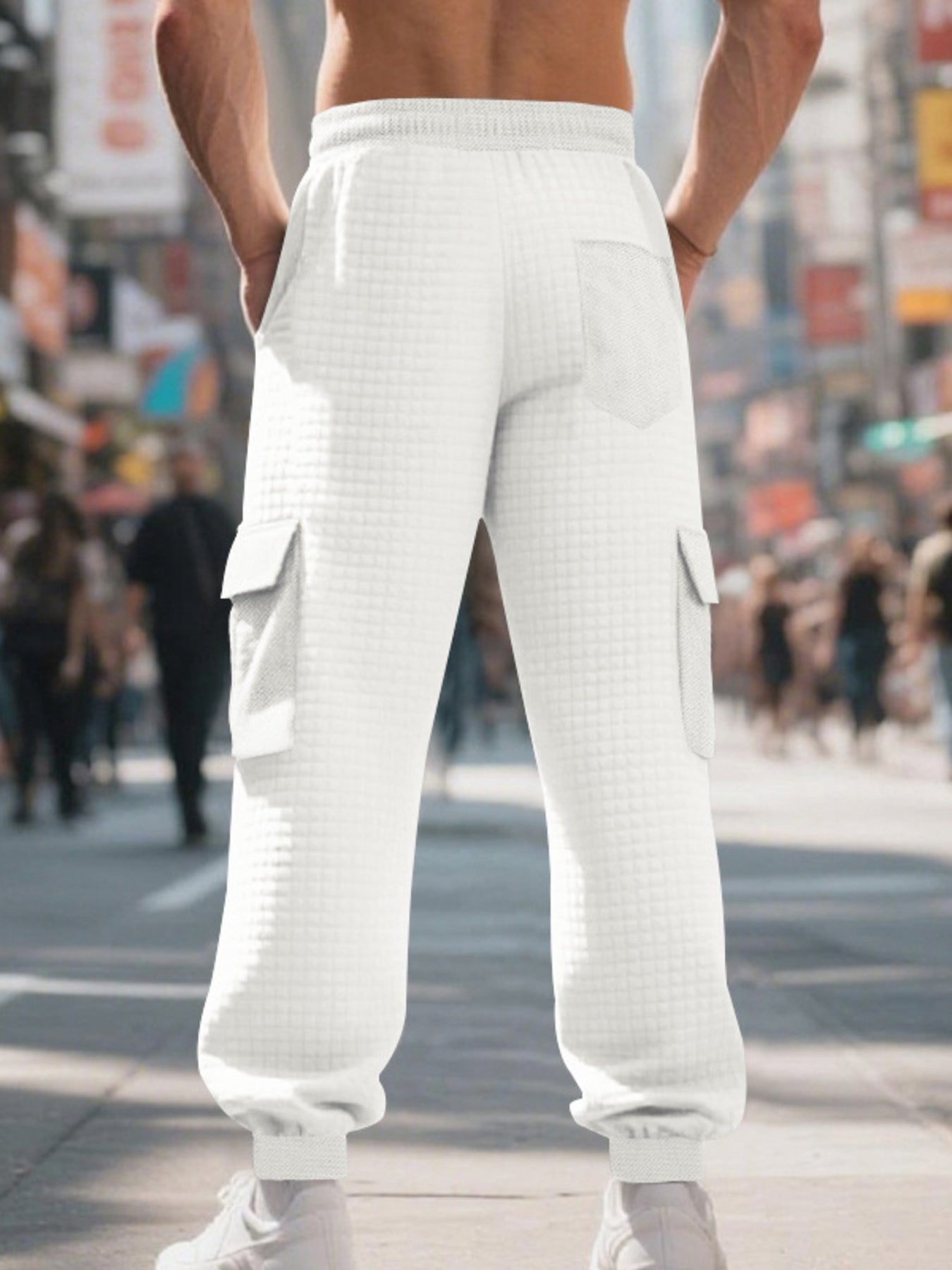 Men's Full Size Textured Cargo Joggers Plus Size designed for comfort and style at Lookzlike