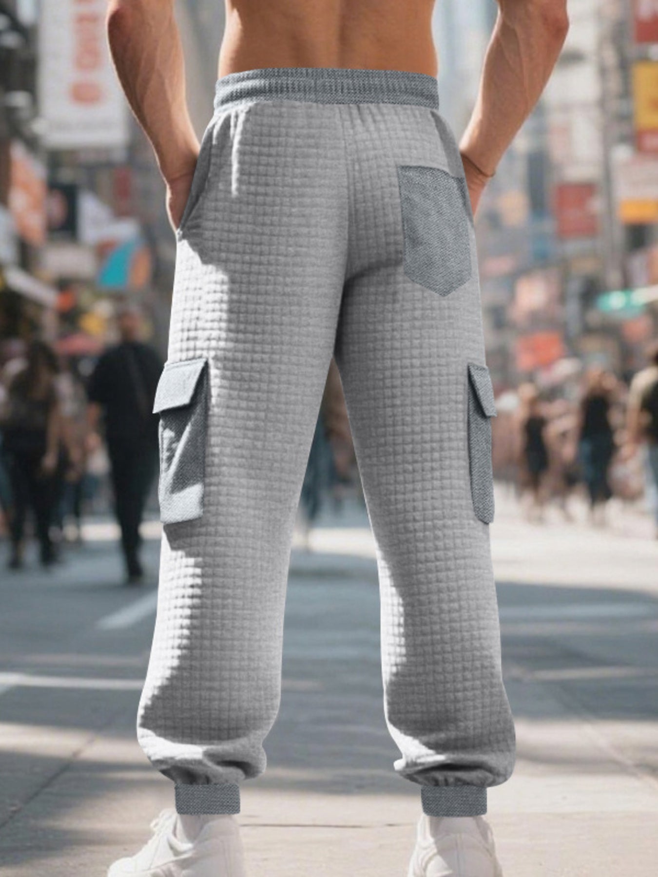 Men's Full Size Textured Cargo Joggers Plus Size designed for comfort and style at Lookzlike
