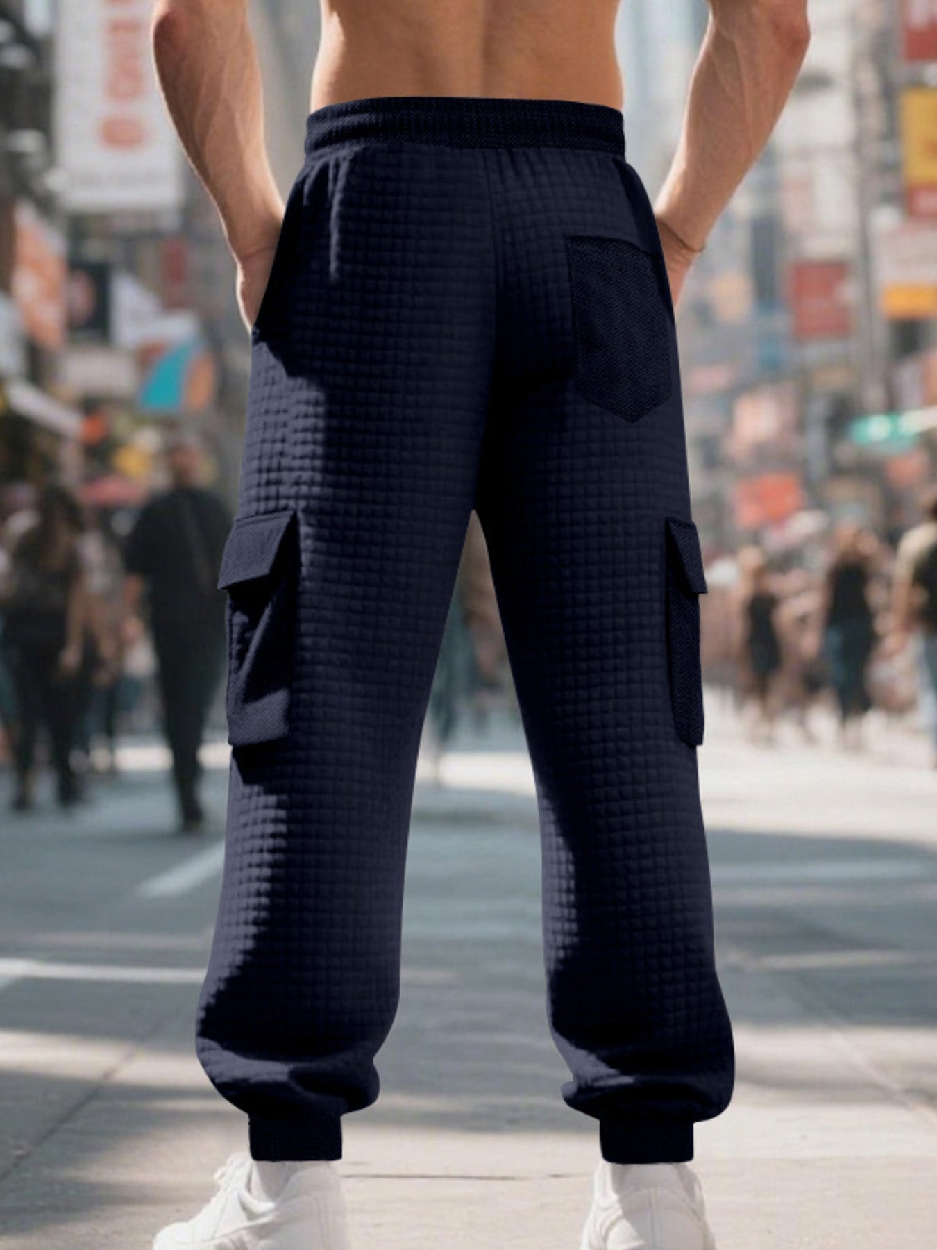 Men's Full Size Textured Cargo Joggers Plus Size designed for comfort and style at Lookzlike