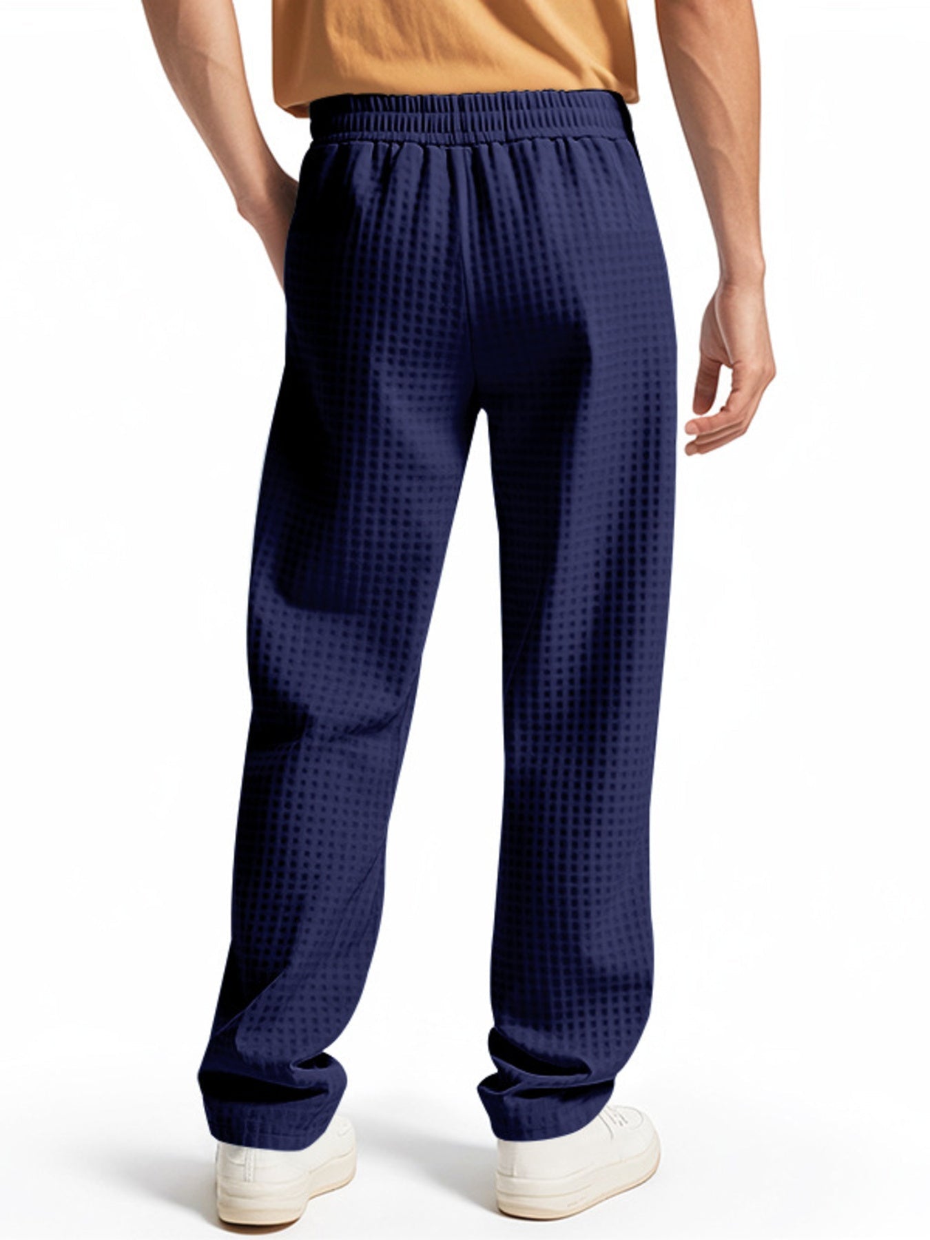 Men's Full Size Textured Drawstring Casual Pants Plus Size designed for comfort and style at Lookzlike