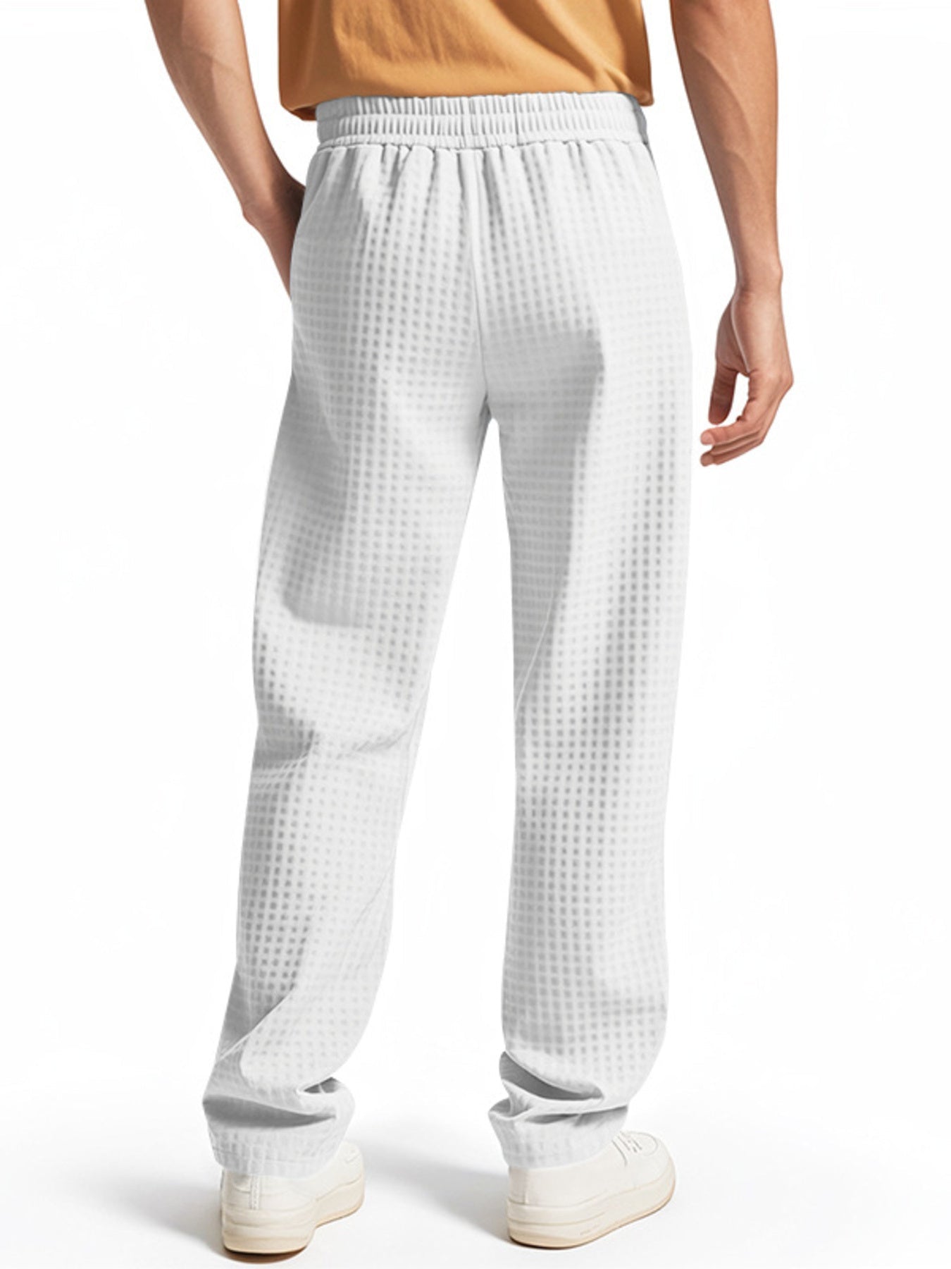 Men's Full Size Textured Drawstring Casual Pants Plus Size designed for comfort and style at Lookzlike