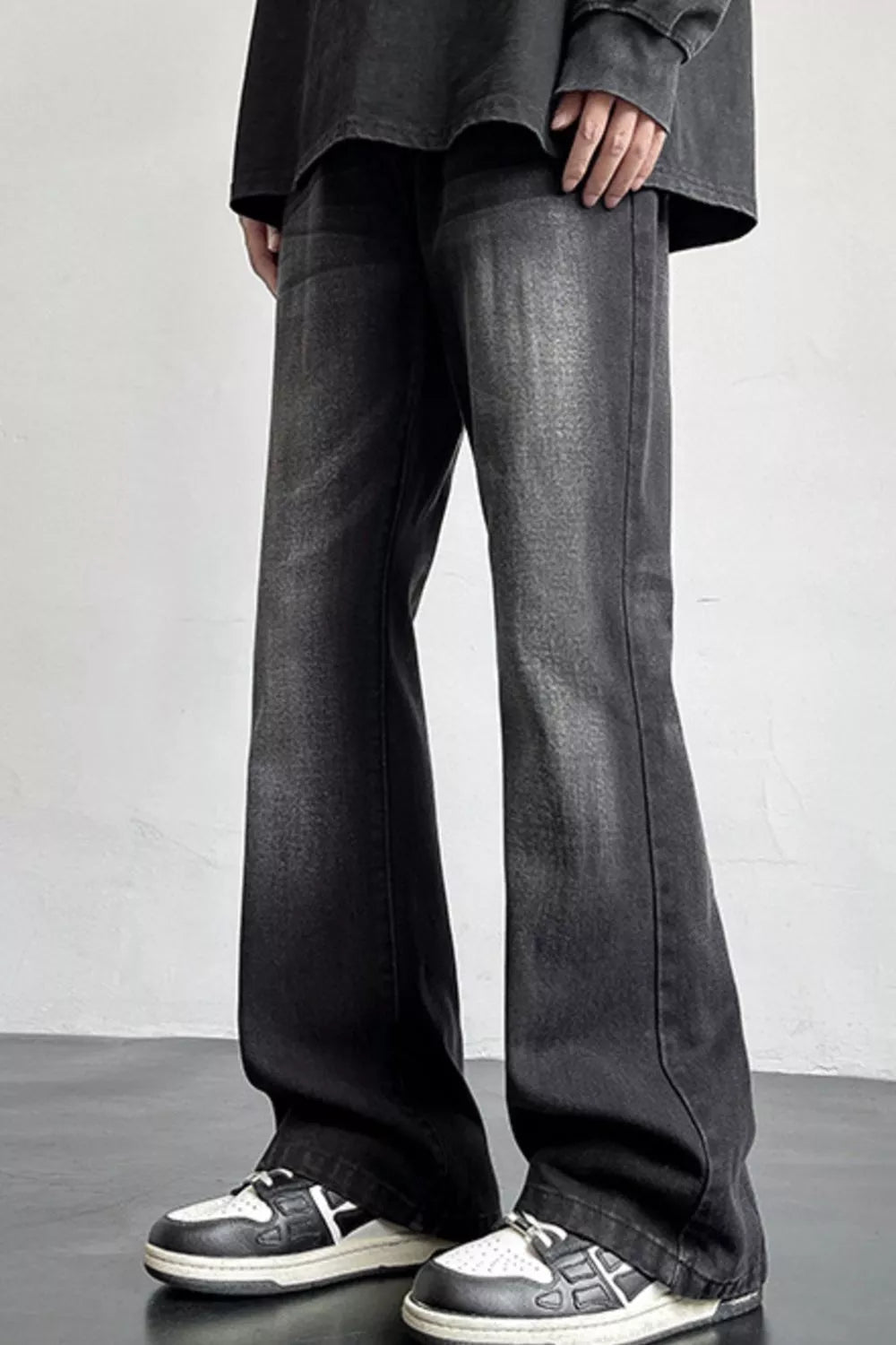 Men's Full Size Vintage Wash Wide Leg Jeans Plus Size designed for comfort and style at Lookzlike