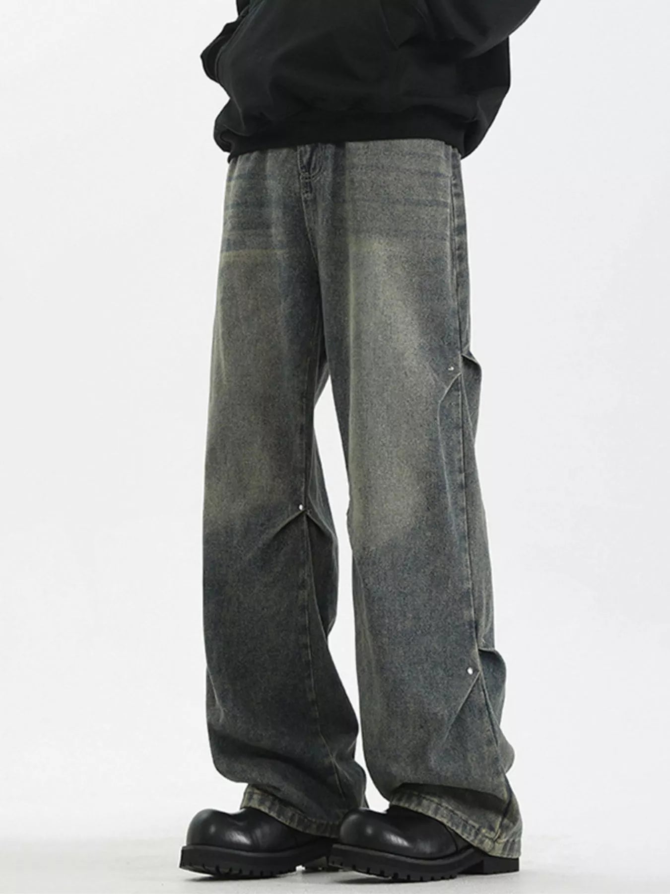 Men's Full Size Wash Wide Leg Jeans Plus Size designed for comfort and style at Lookzlike