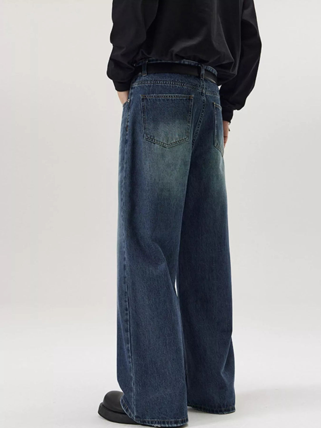 Men's Full Size Wash Wide Leg Jeans Plus Size designed for comfort and style at Lookzlike