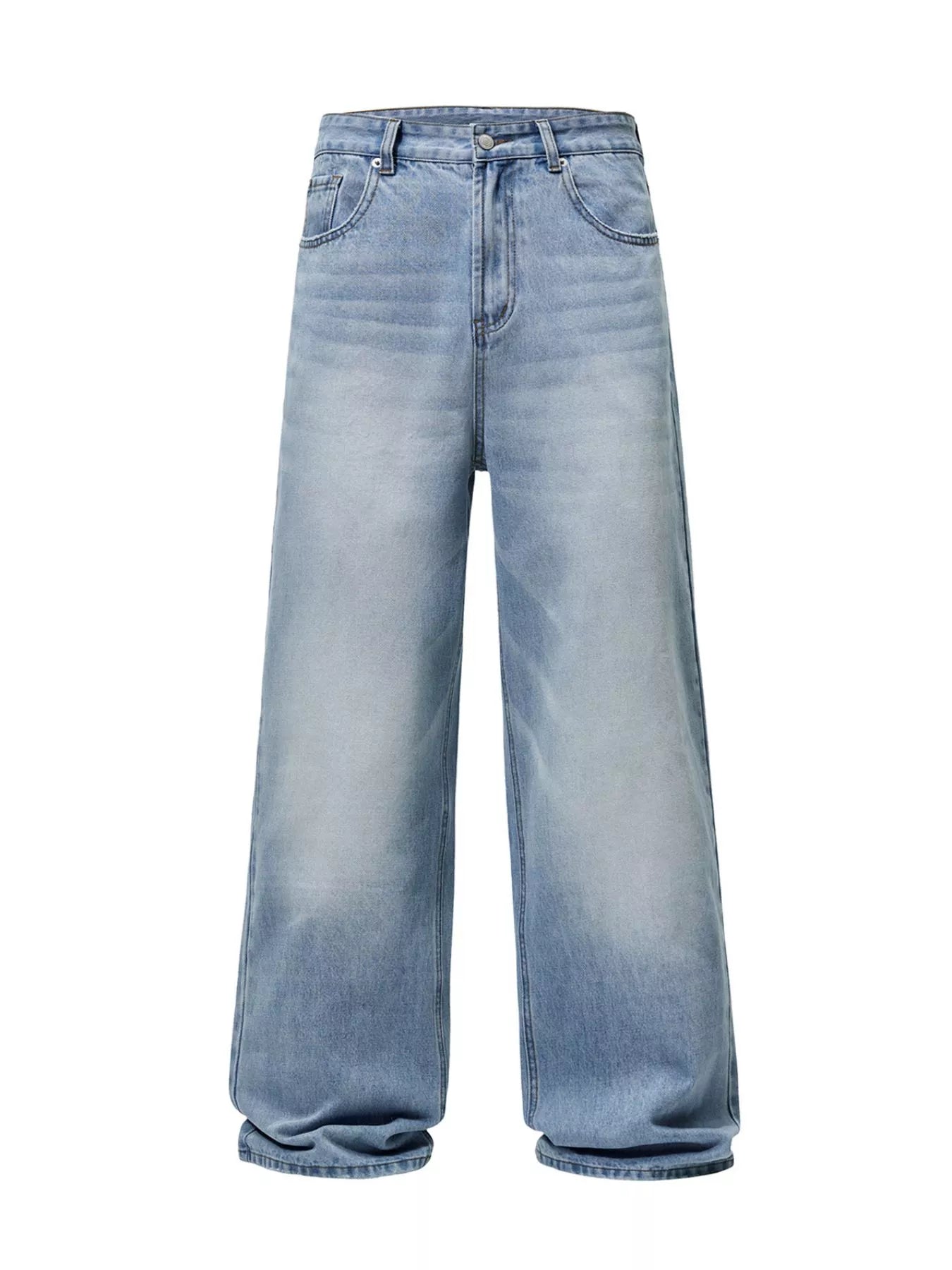 Men's Full Size Wash Wide Leg Jeans Plus Size designed for comfort and style at Lookzlike