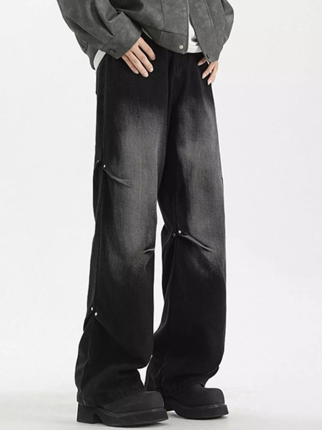 Men's Full Size Wash Wide Leg Jeans Plus Size designed for comfort and style at Lookzlike