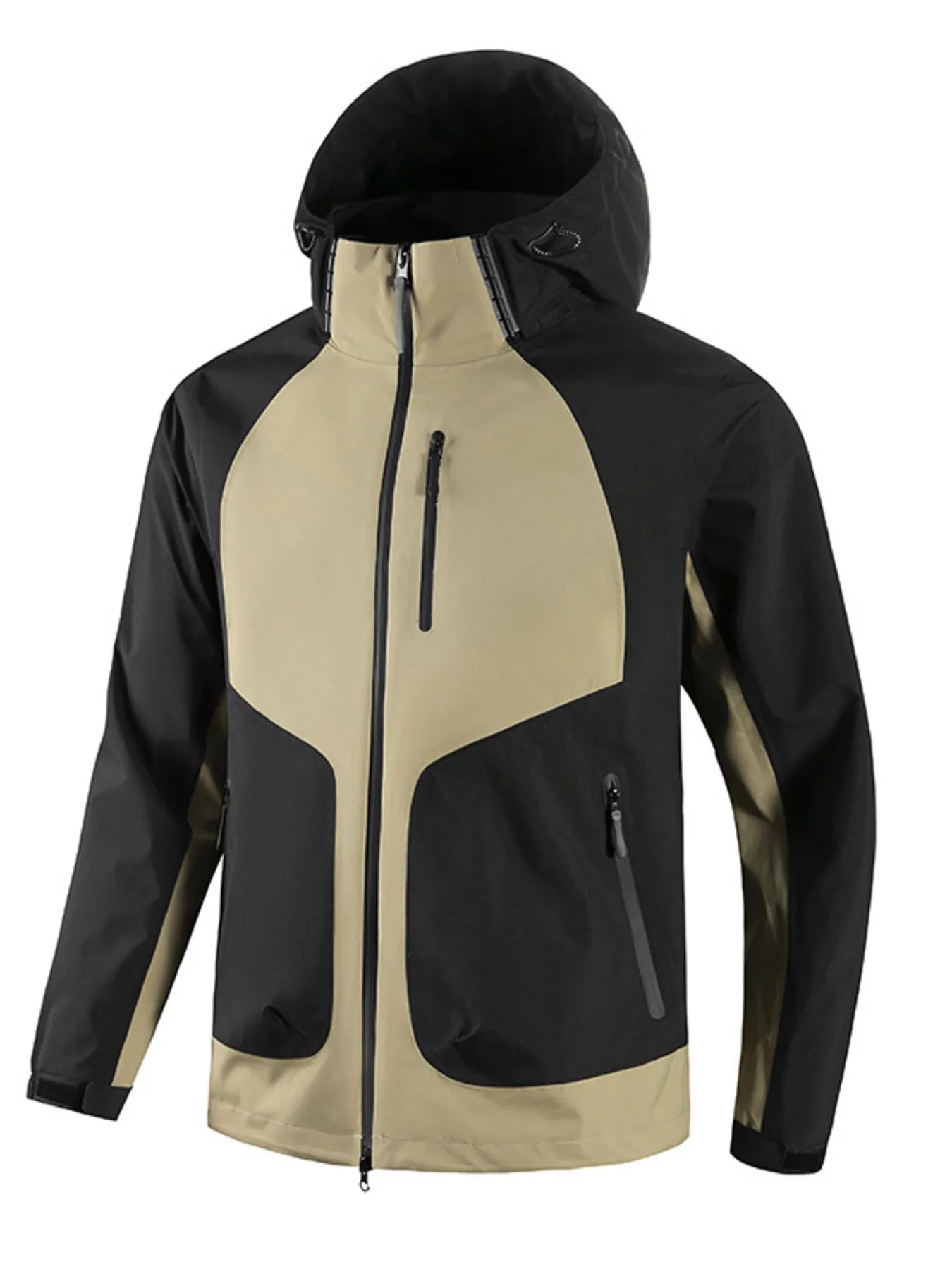 Men's Full Size Waterproof Hooded Outdoor Jacket Plus Size designed for comfort and style at Lookzlike