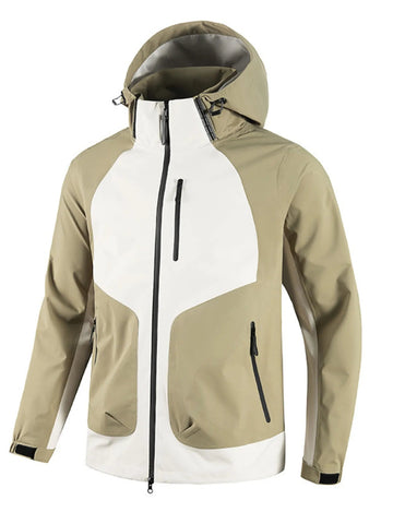 Men's Full Size Waterproof Hooded Outdoor Jacket Plus Size designed for comfort and style at Lookzlike
