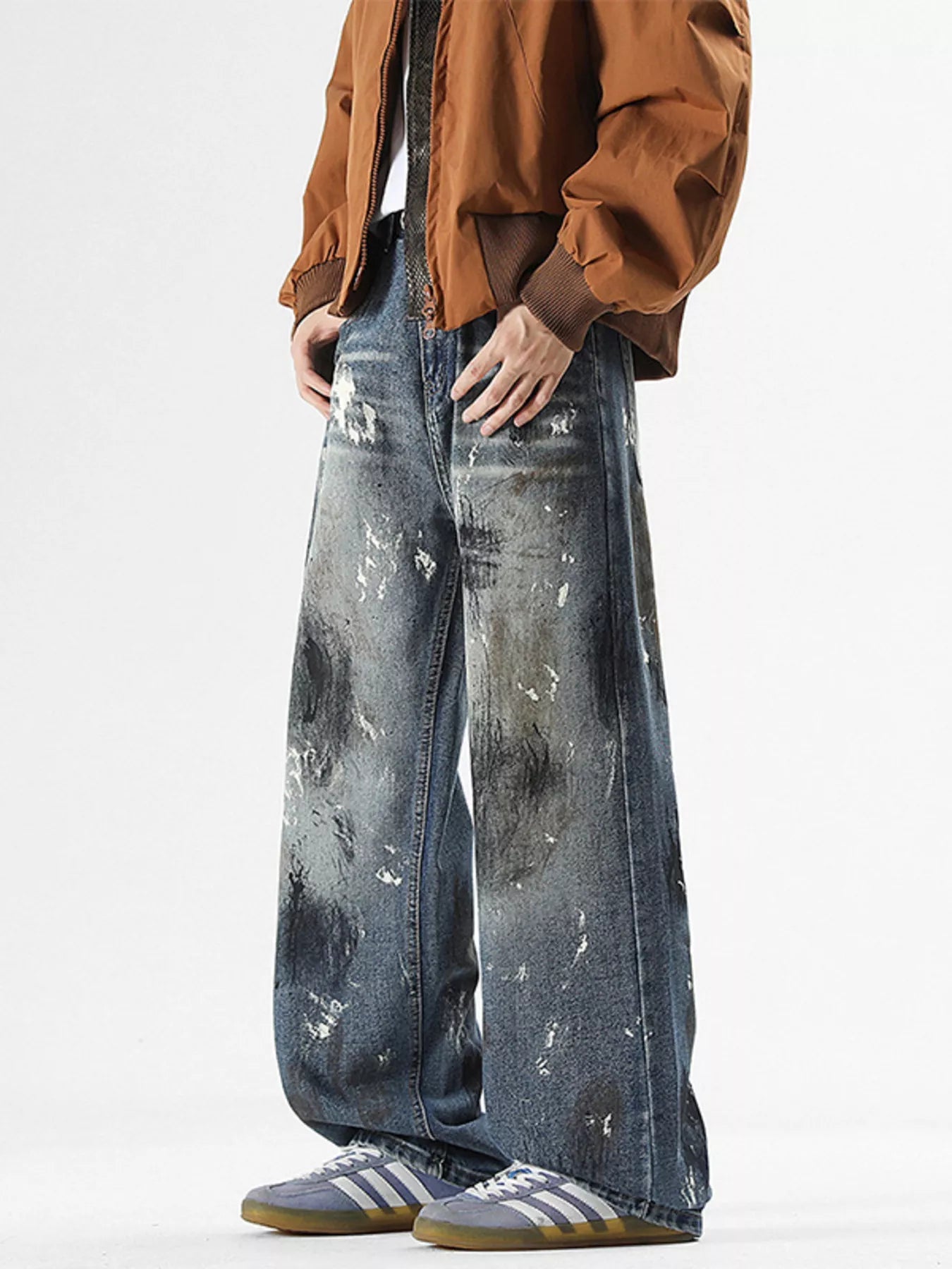 Men's Full Size Wide Leg Jeans Plus Size designed for comfort and style at Lookzlike