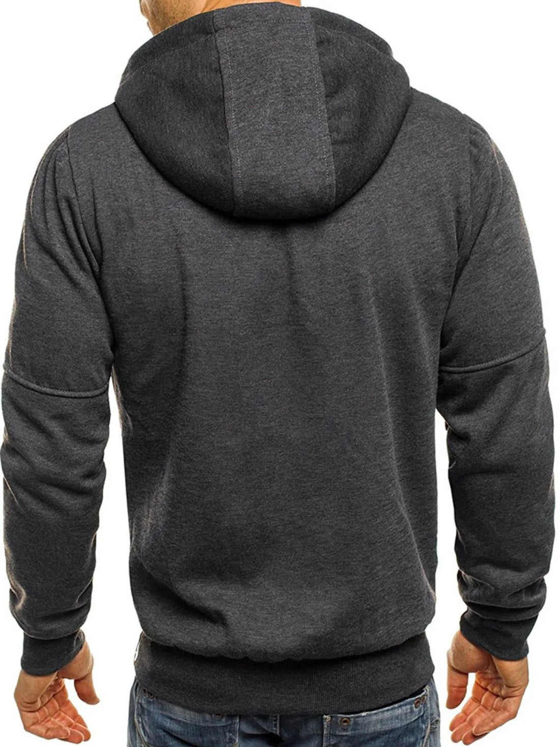 Men's Full Size Zip Up Long Sleeve Hoodie Plus Size designed for comfort and style at Lookzlike