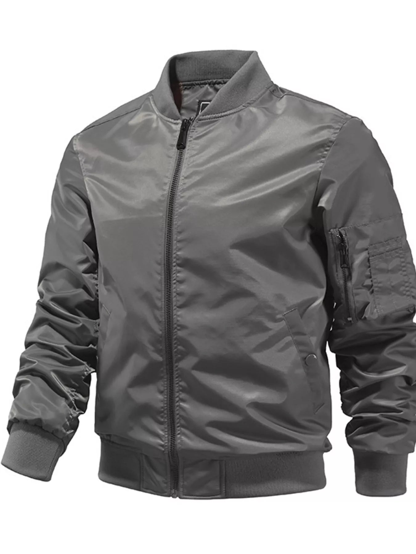 Men's Full Size Zip Up Long Sleeve Jacket Plus Size designed for comfort and style at Lookzlike