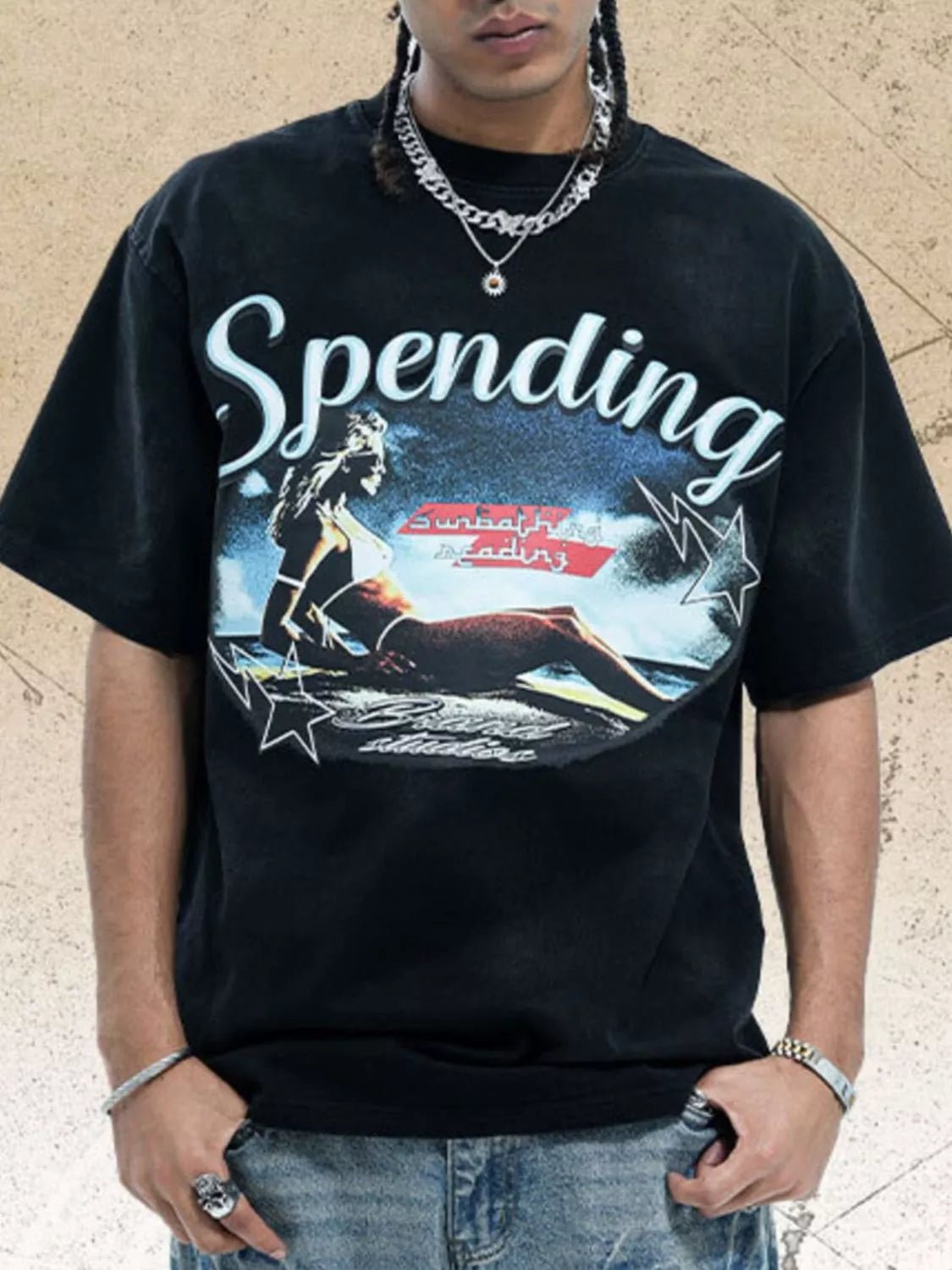 Men's Graphic Round Neck Half Sleeve T-Shirt designed for comfort and style at Lookzlike