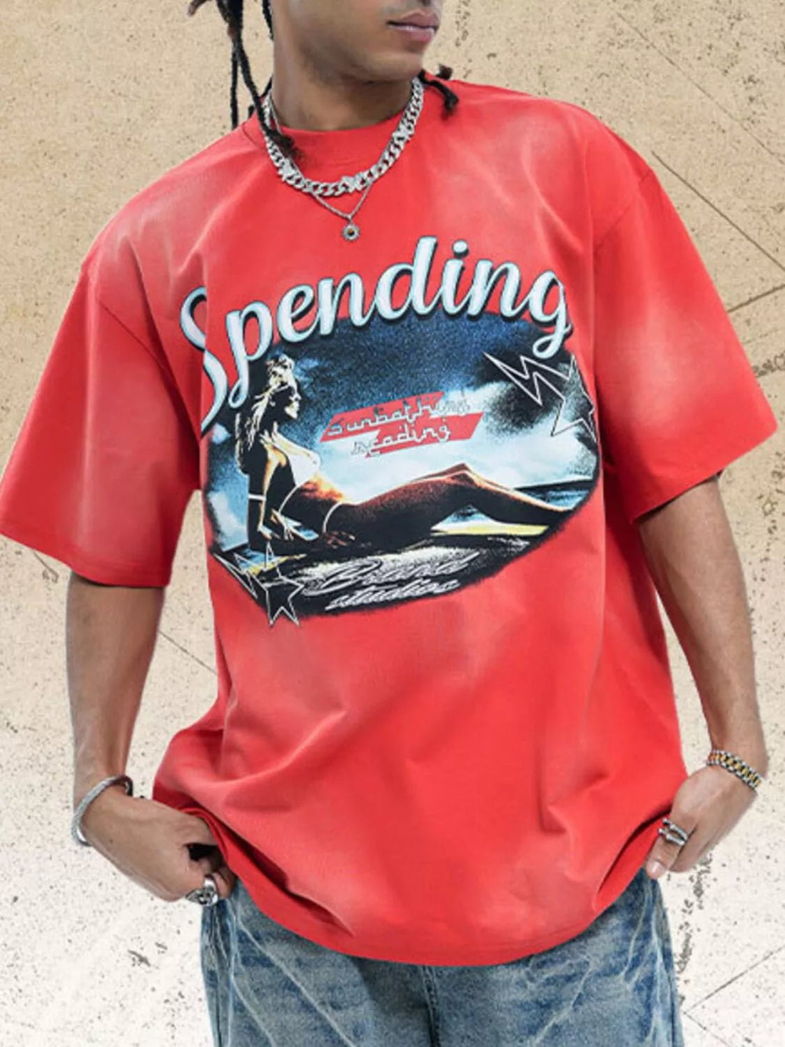 Men's Graphic Round Neck Half Sleeve T-Shirt designed for comfort and style at Lookzlike