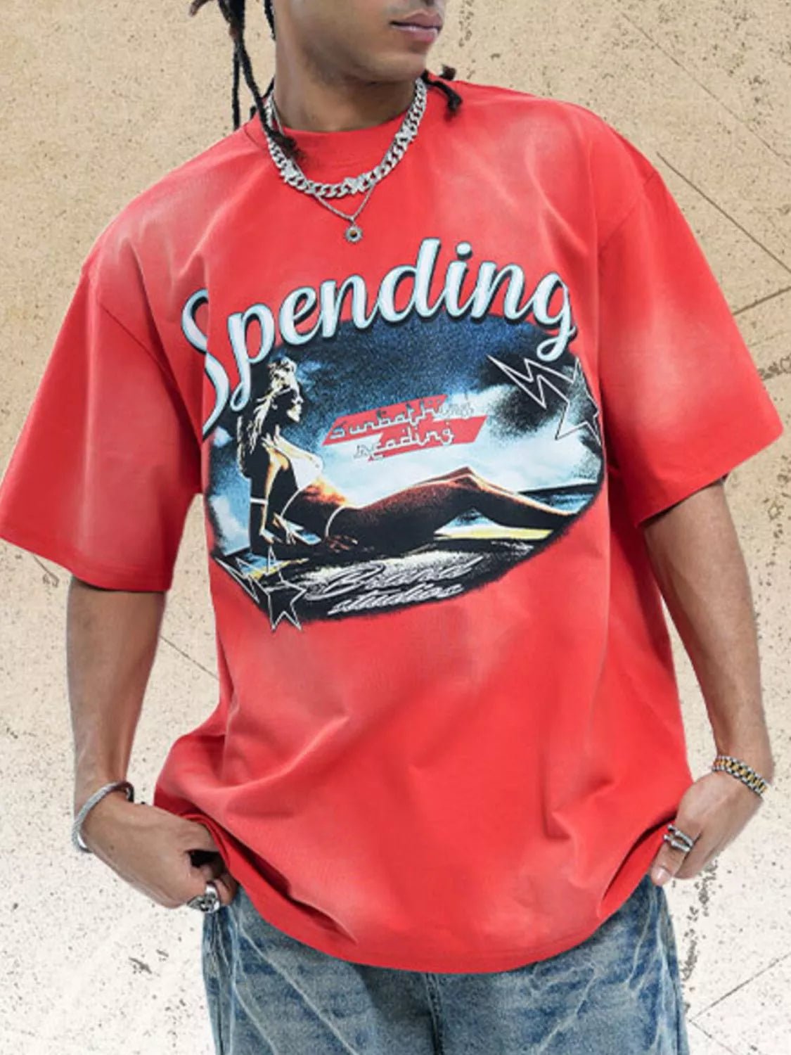 Men's Graphic Round Neck Half Sleeve T-Shirt designed for comfort and style at Lookzlike