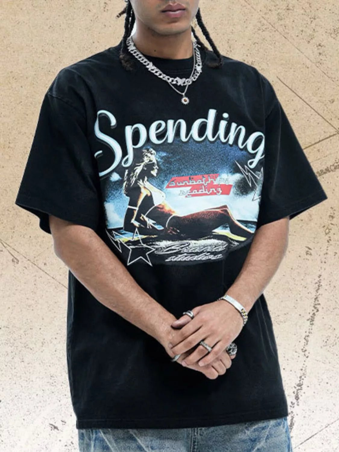 Men's Graphic Round Neck Half Sleeve T-Shirt designed for comfort and style at Lookzlike