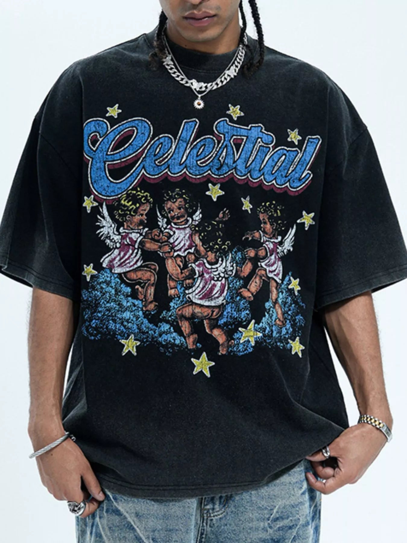 Men's Graphic Round Neck Half Sleeve T-Shirt designed for comfort and style at Lookzlike