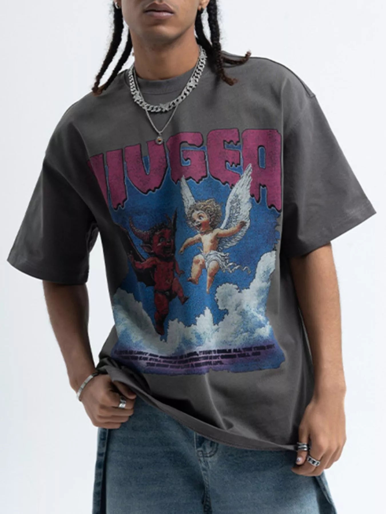 Men's Graphic Round Neck Short Sleeve T-Shirt designed for comfort and style at Lookzlike