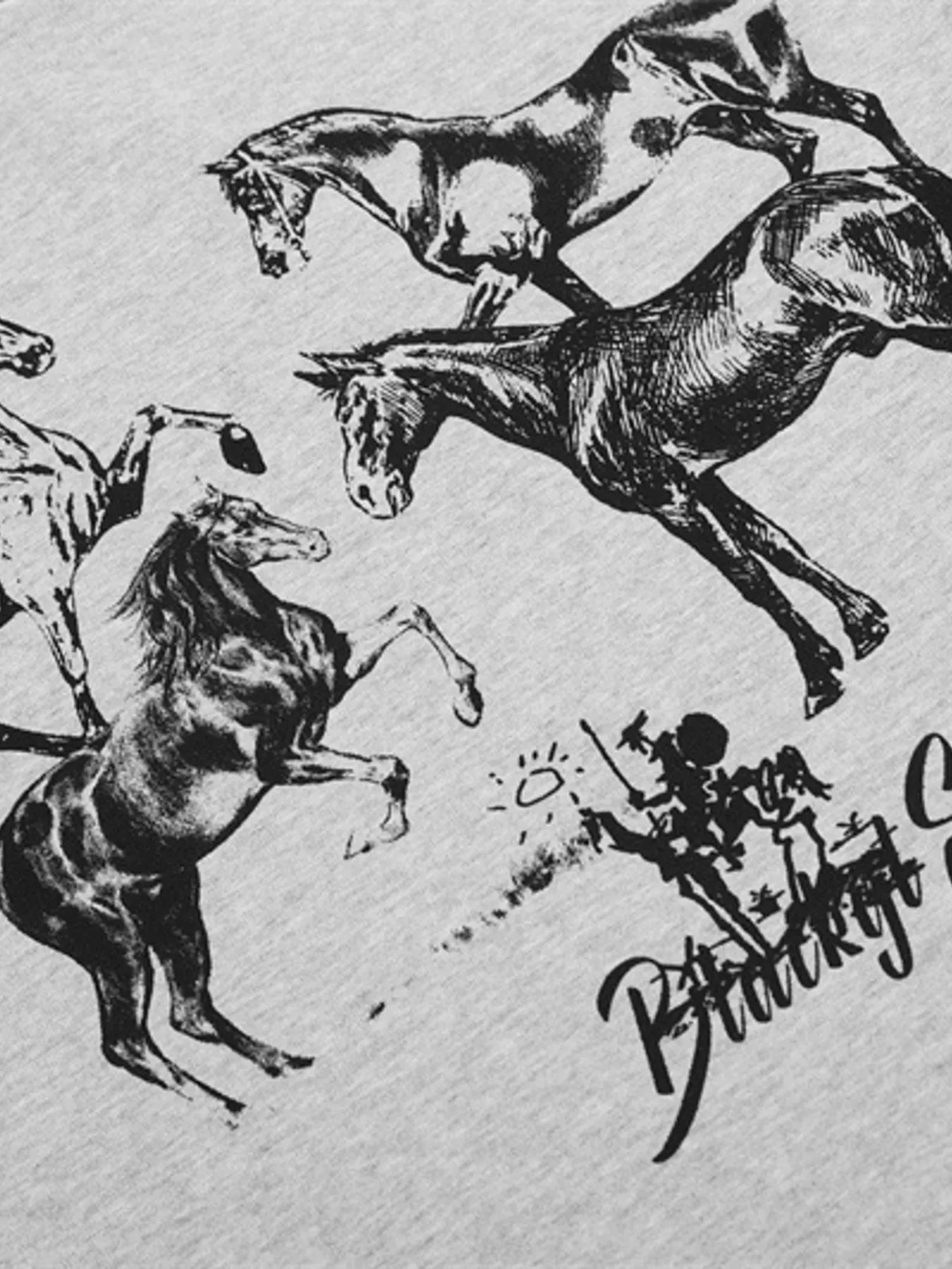 Men's Horse Graphic Long Sleeve T-Shirt - Lookzlike