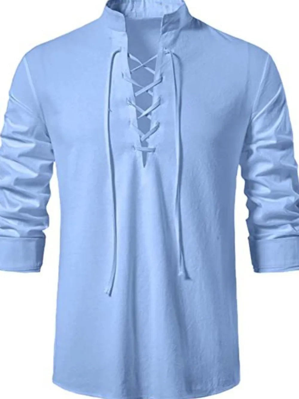 Men's Lace Up Long Sleeve Blouse - Lookzlike