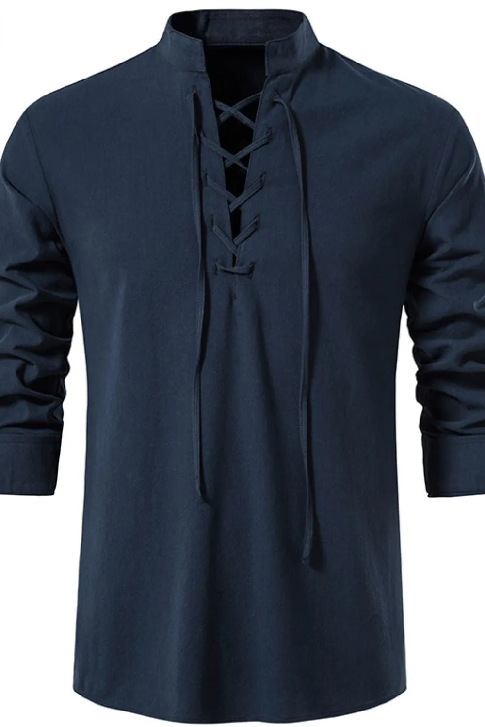 Men's Lace Up Long Sleeve Blouse - Lookzlike