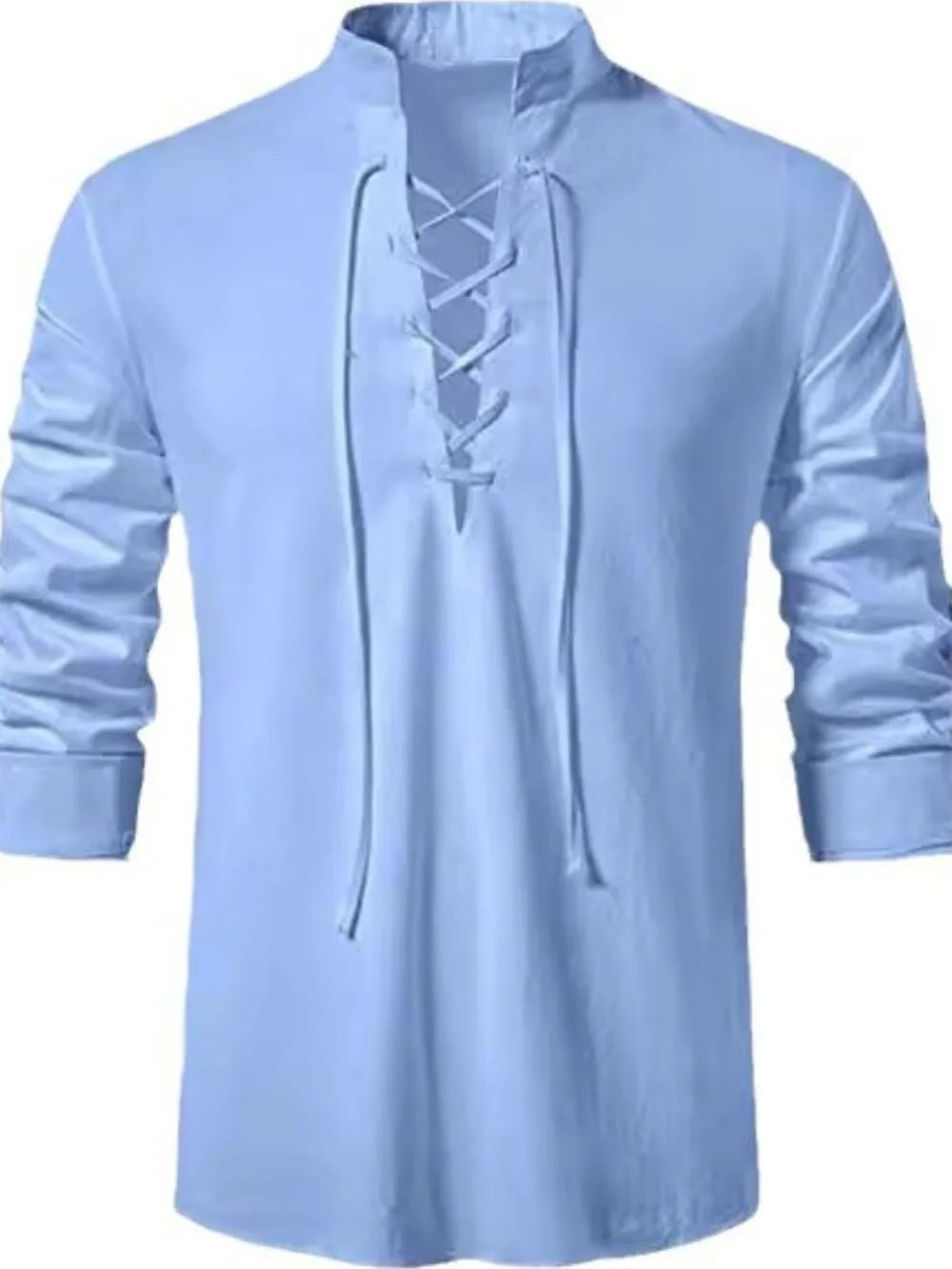 Men's Lace Up Long Sleeve Blouse - Lookzlike