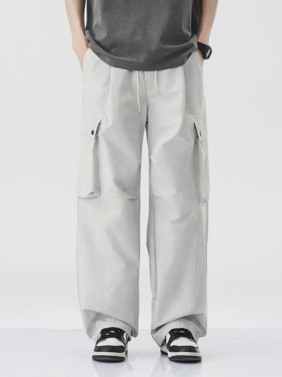 Men's Loose Fit Cargo Pants with Drawstring designed for comfort and style at Lookzlike