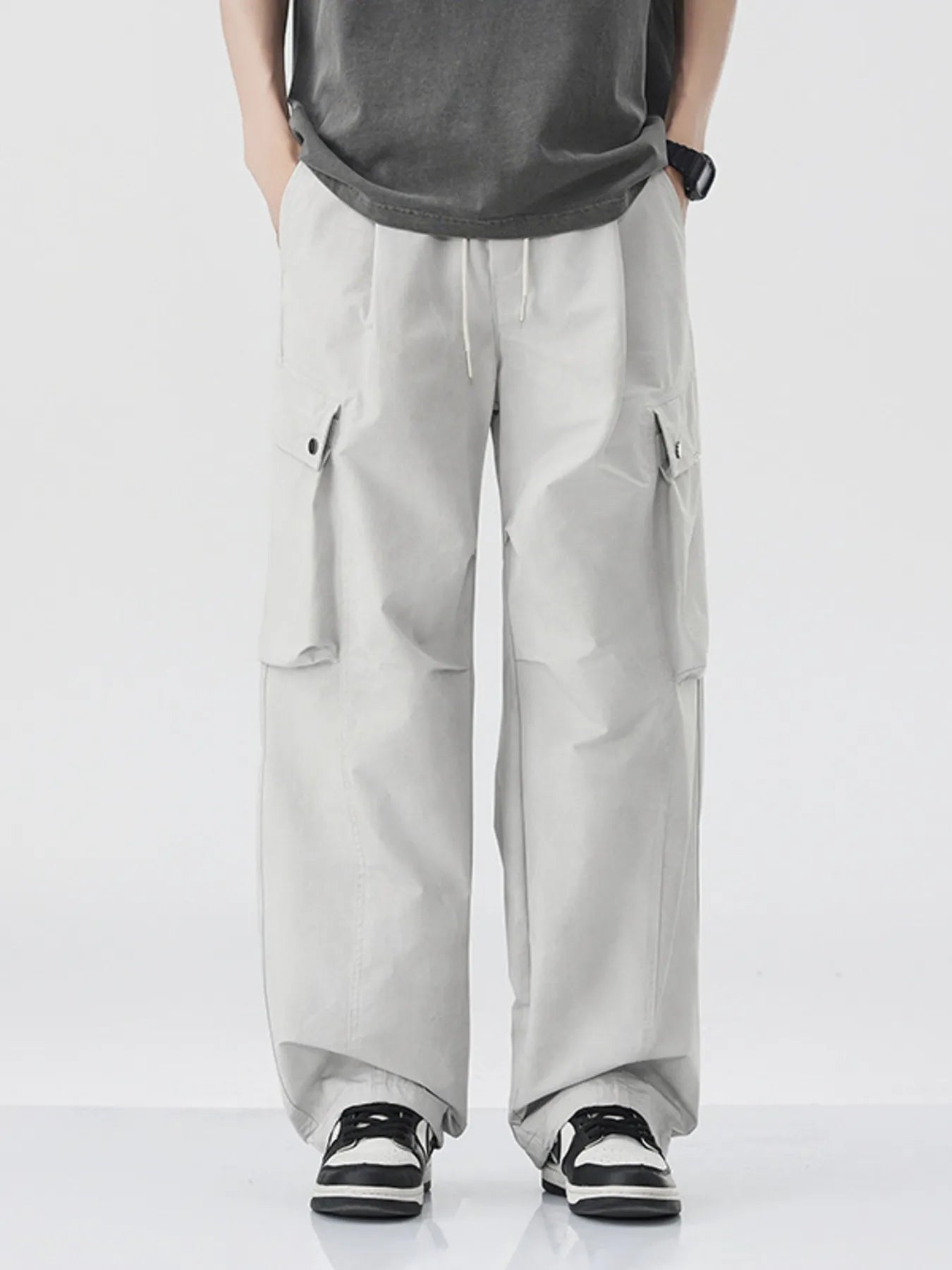 Men's Loose Fit Cargo Pants with Drawstring designed for comfort and style at Lookzlike