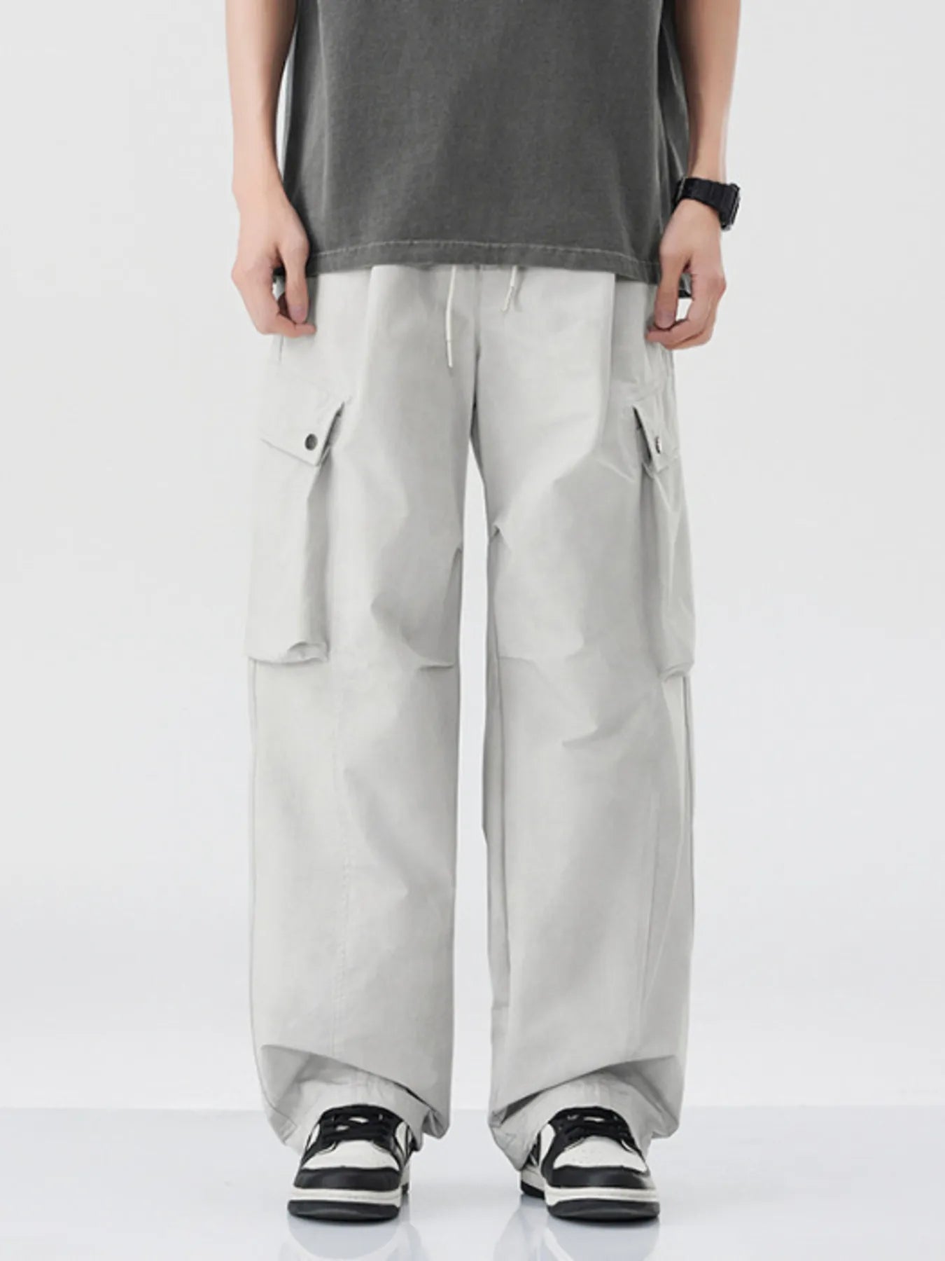 Men's Loose Fit Cargo Pants with Drawstring designed for comfort and style at Lookzlike