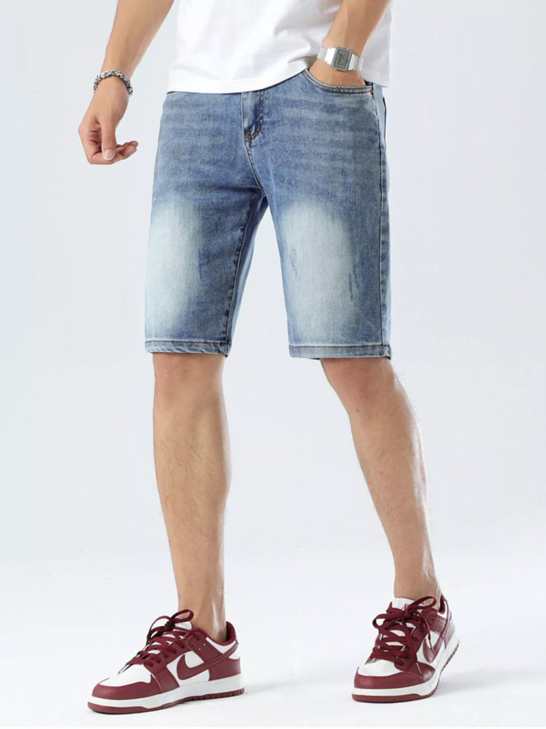 Men's Loose Fit Denim Shorts designed for comfort and style at Lookzlike