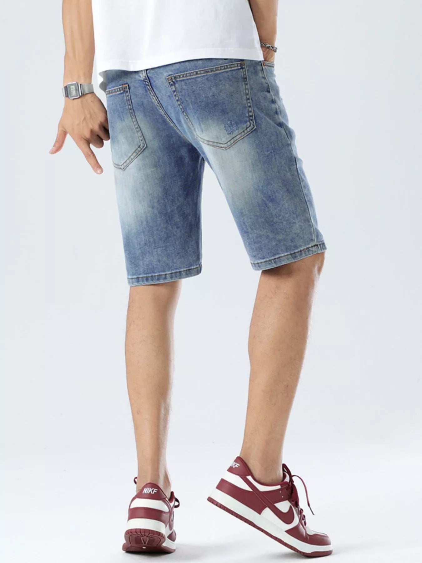 Men's Loose Fit Denim Shorts designed for comfort and style at Lookzlike