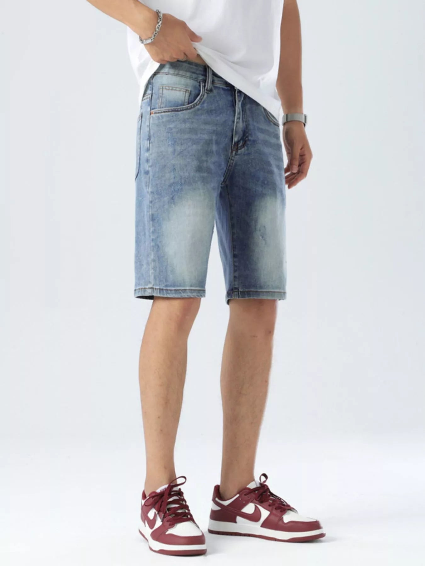 Men's Loose Fit Denim Shorts designed for comfort and style at Lookzlike