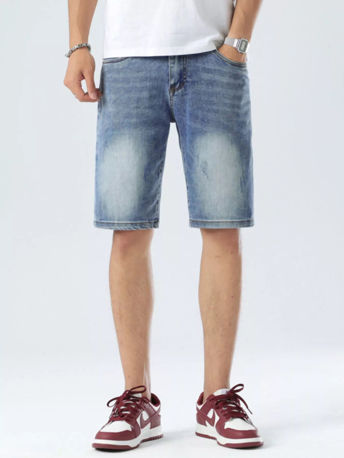 Men's Loose Fit Denim Shorts designed for comfort and style at Lookzlike