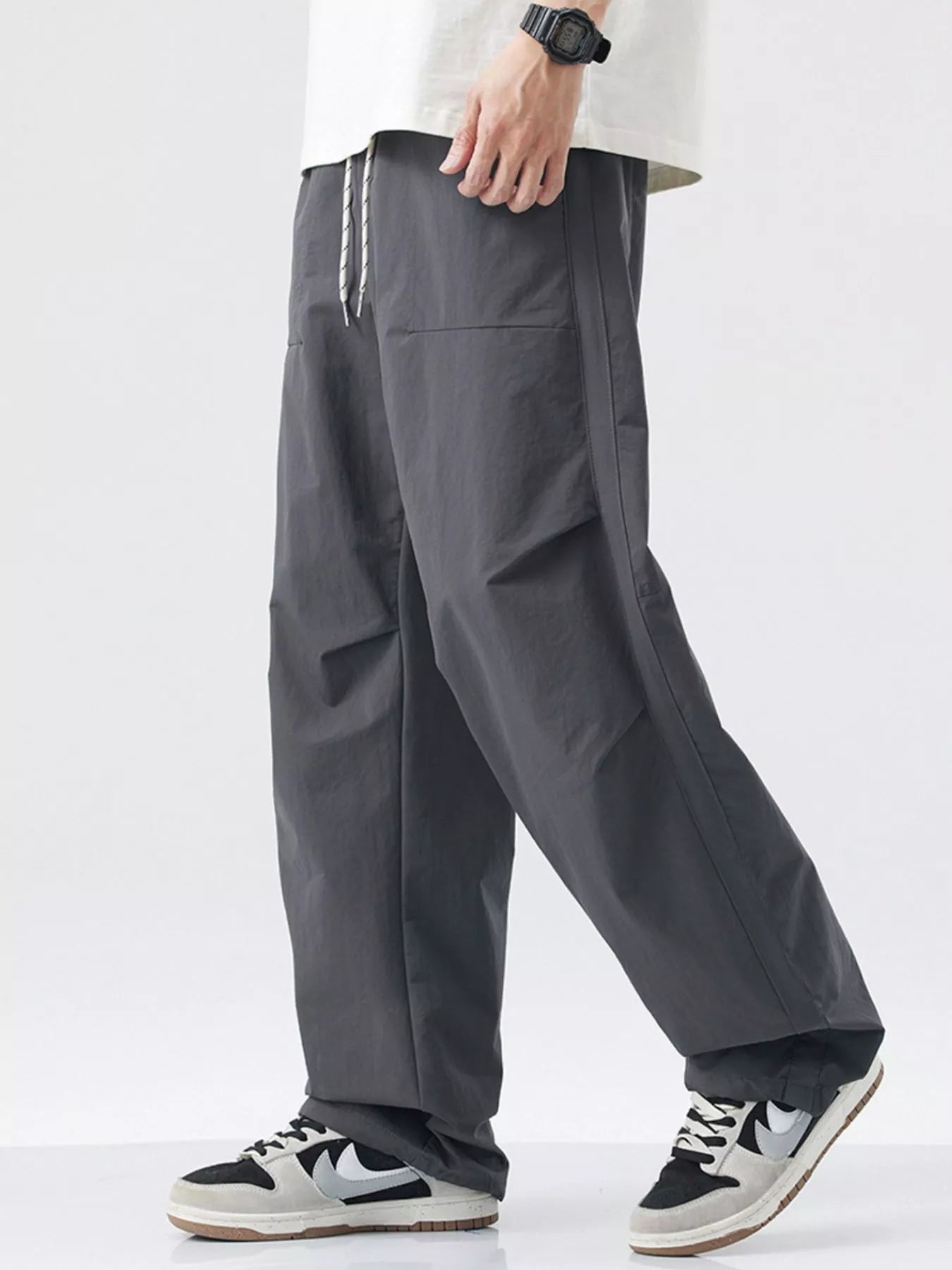Men's Loose - Fit Drawstring Wide Leg Pants designed for comfort and style at Lookzlike