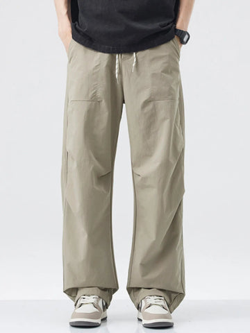 Men's Loose - Fit Drawstring Wide Leg Pants designed for comfort and style at Lookzlike