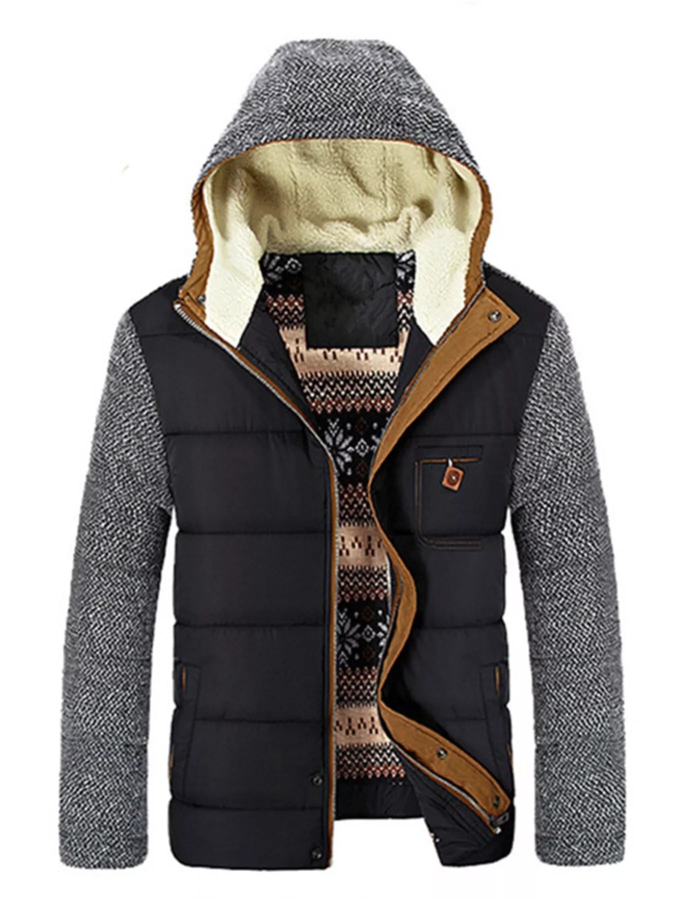Men's Padded Hooded Winter Coat designed for comfort and style at Lookzlike