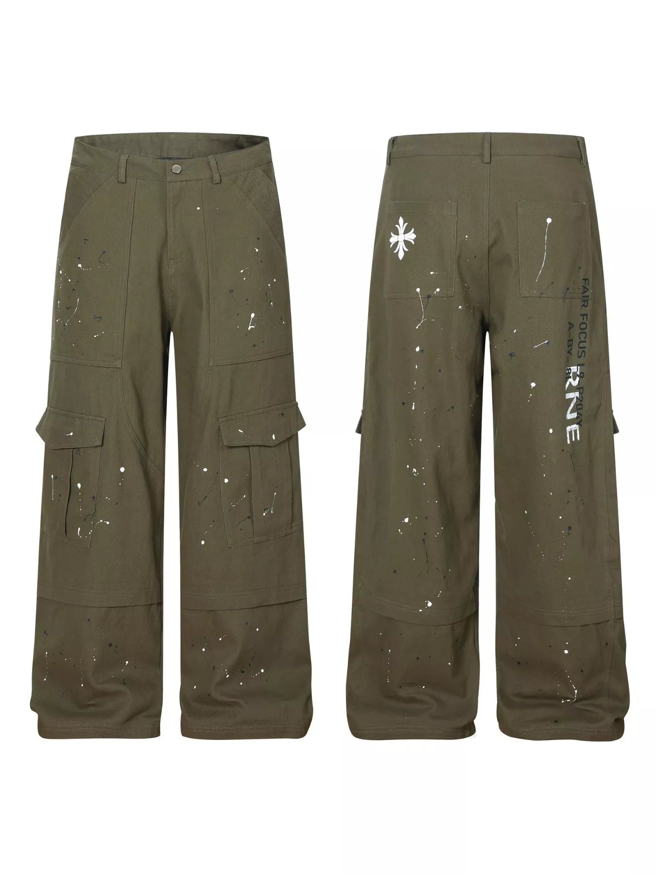 Men's Paint Splatter Cargo Pants designed for comfort and style at Lookzlike
