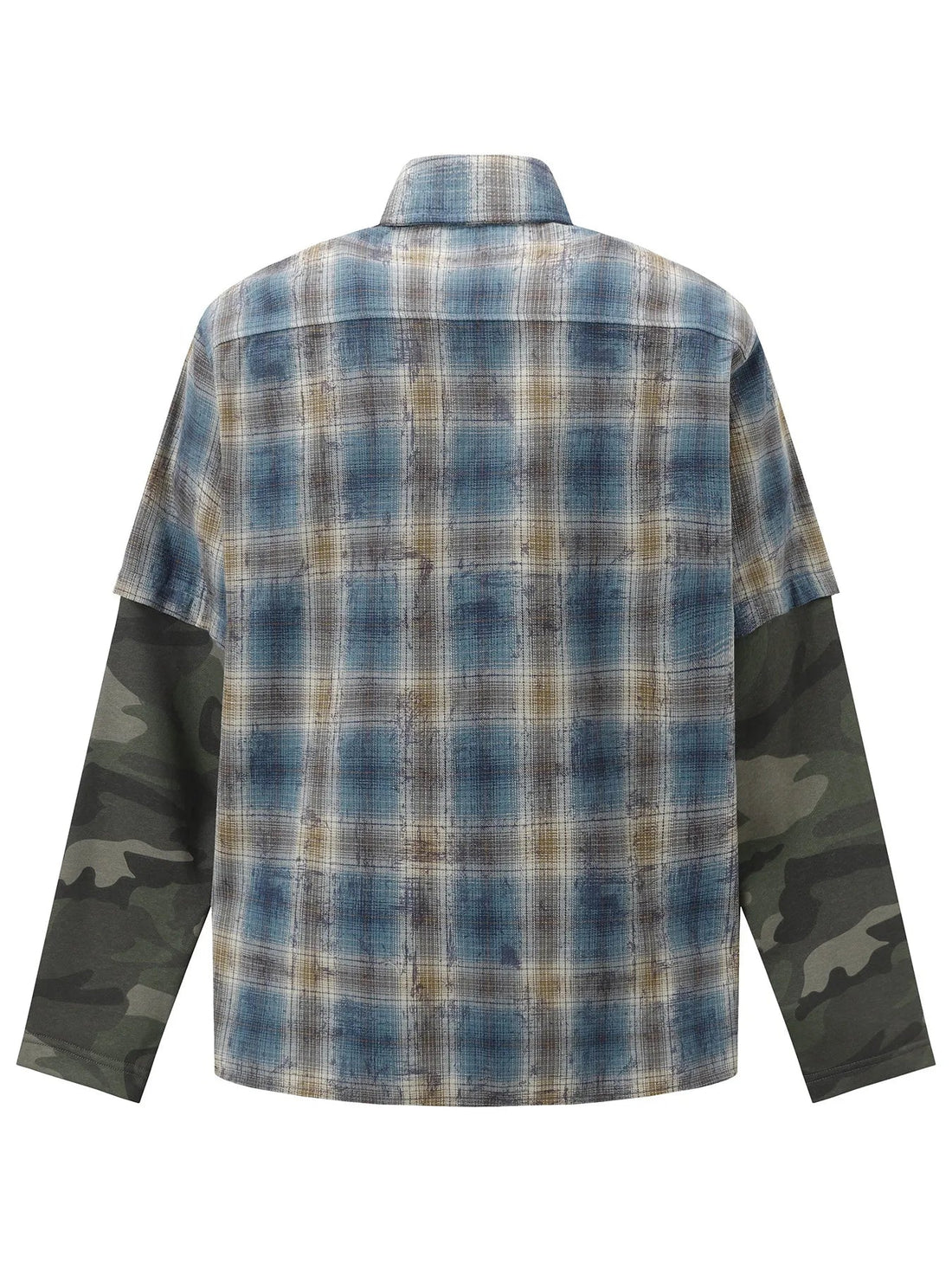 Men's Plaid Camouflage Button Up Shirt - Lookzlike