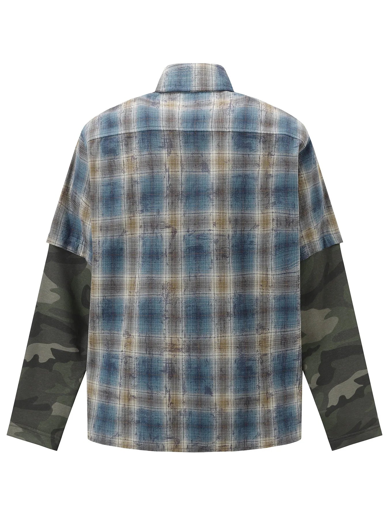 Men's Plaid Camouflage Button Up Shirt - Lookzlike