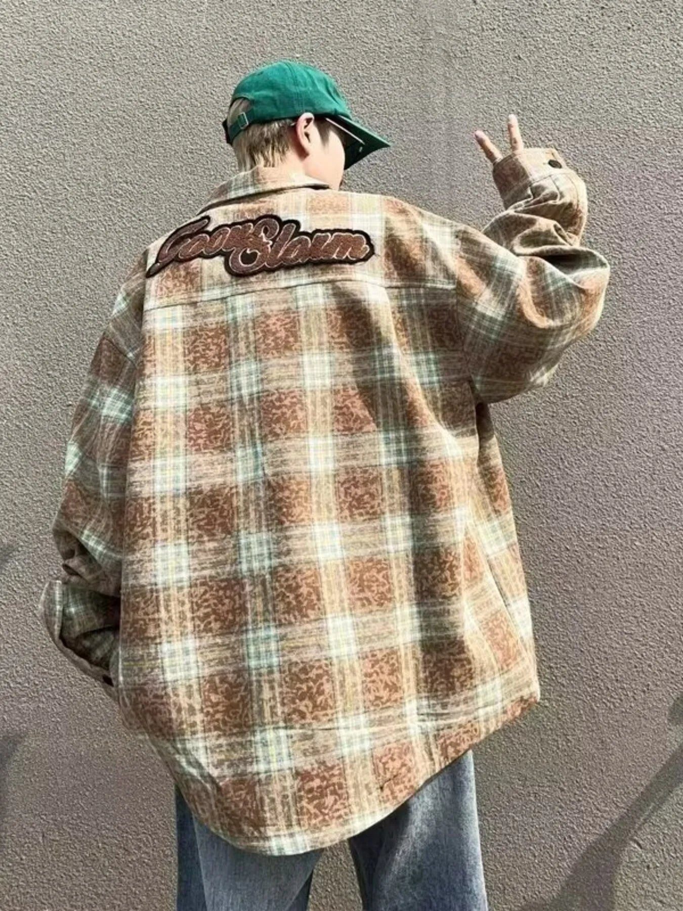 Men's Plaid Zip Up Long Sleeve Jacket designed for comfort and style at Lookzlike