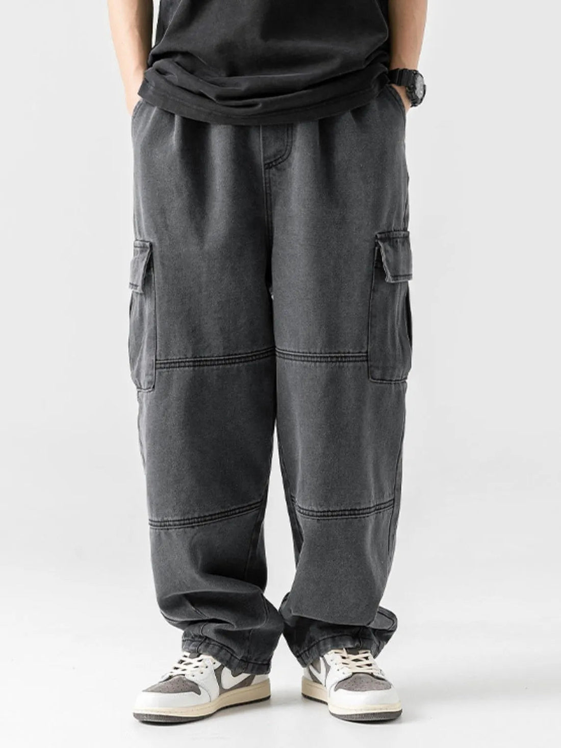 Men's Plus Size Baggy Jeans with Pockets - Lookzlike